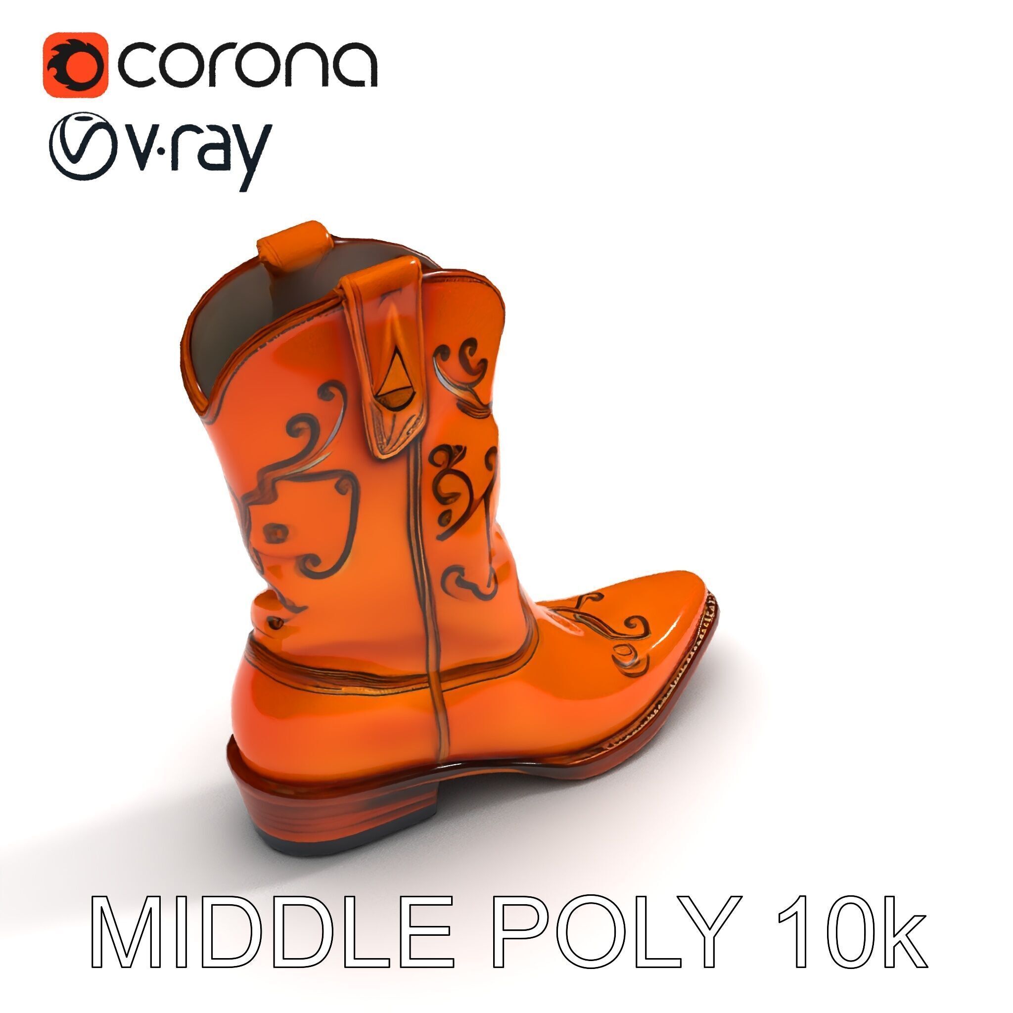 Western Cowboy Boot D Model Pack Low-poly 3D model_18