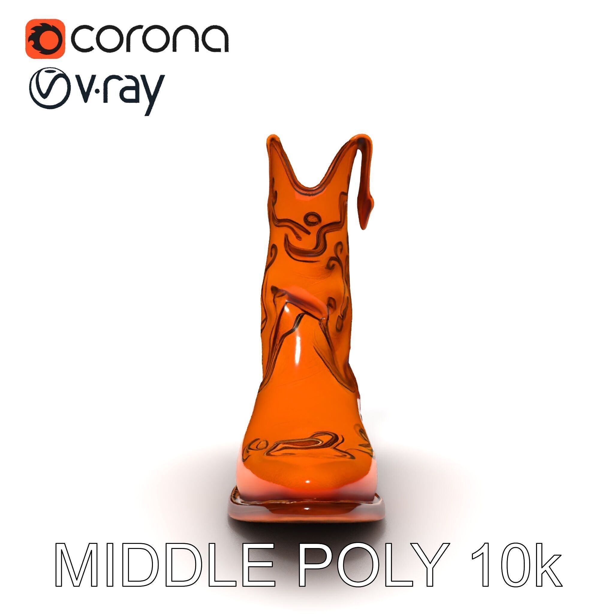 Western Cowboy Boot D Model Pack Low-poly 3D model_30