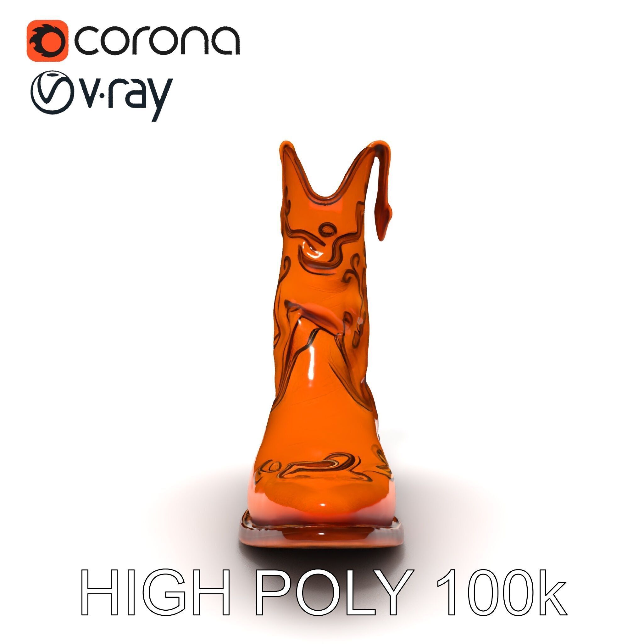 Western Cowboy Boot D Model Pack Low-poly 3D model_35