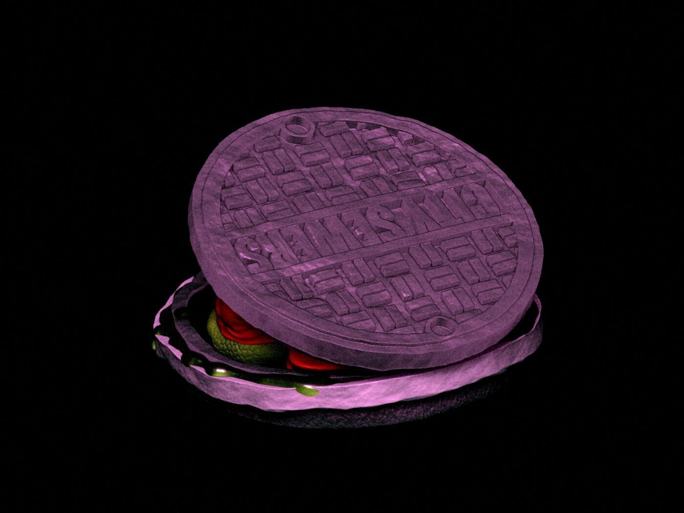 TMNT classic movie poster statue 3D print model_5