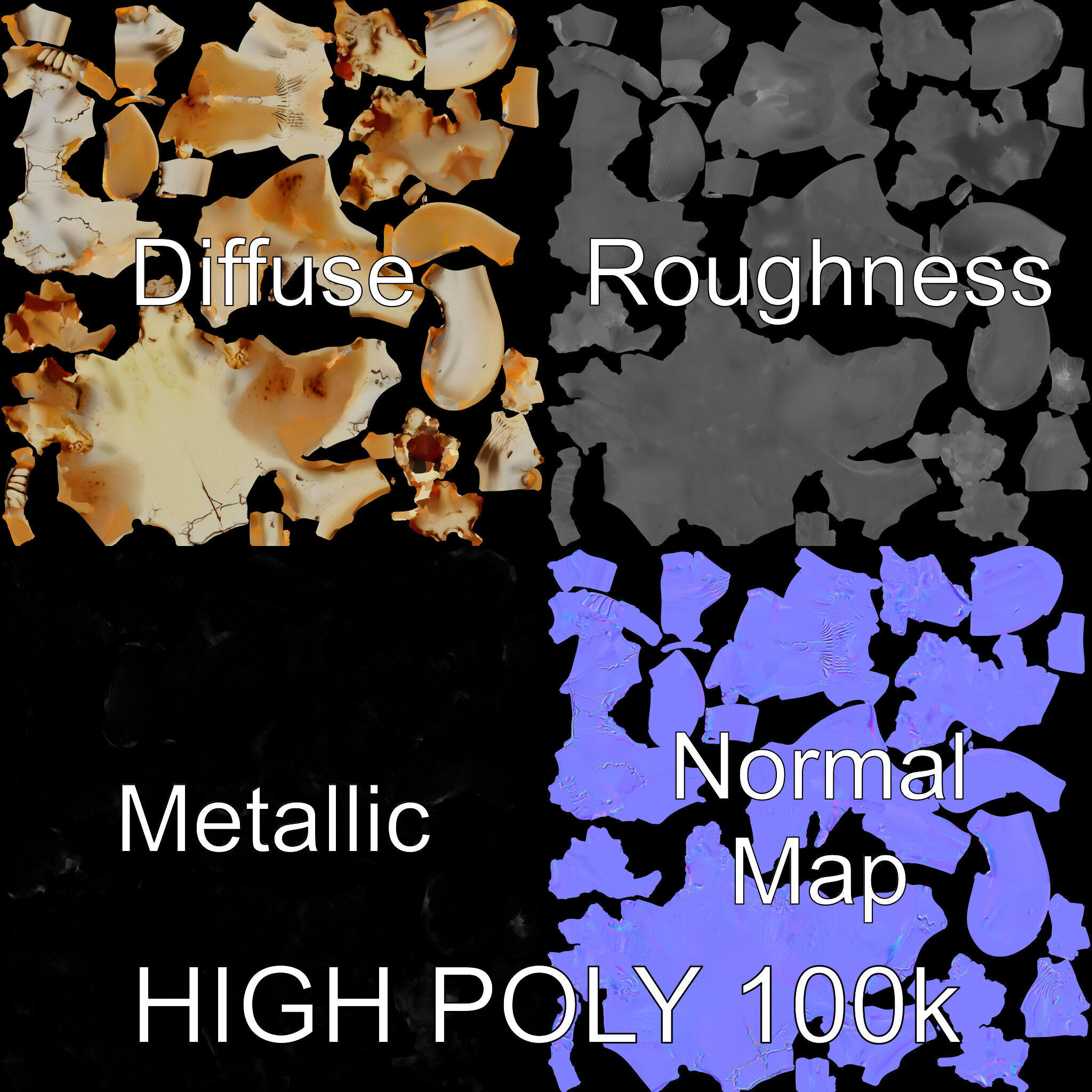 Realistic Animal Skull D Model Pack Low-poly 3D model_2