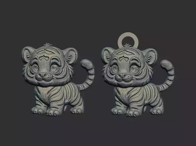 cartoon tiger pentant cnc model
