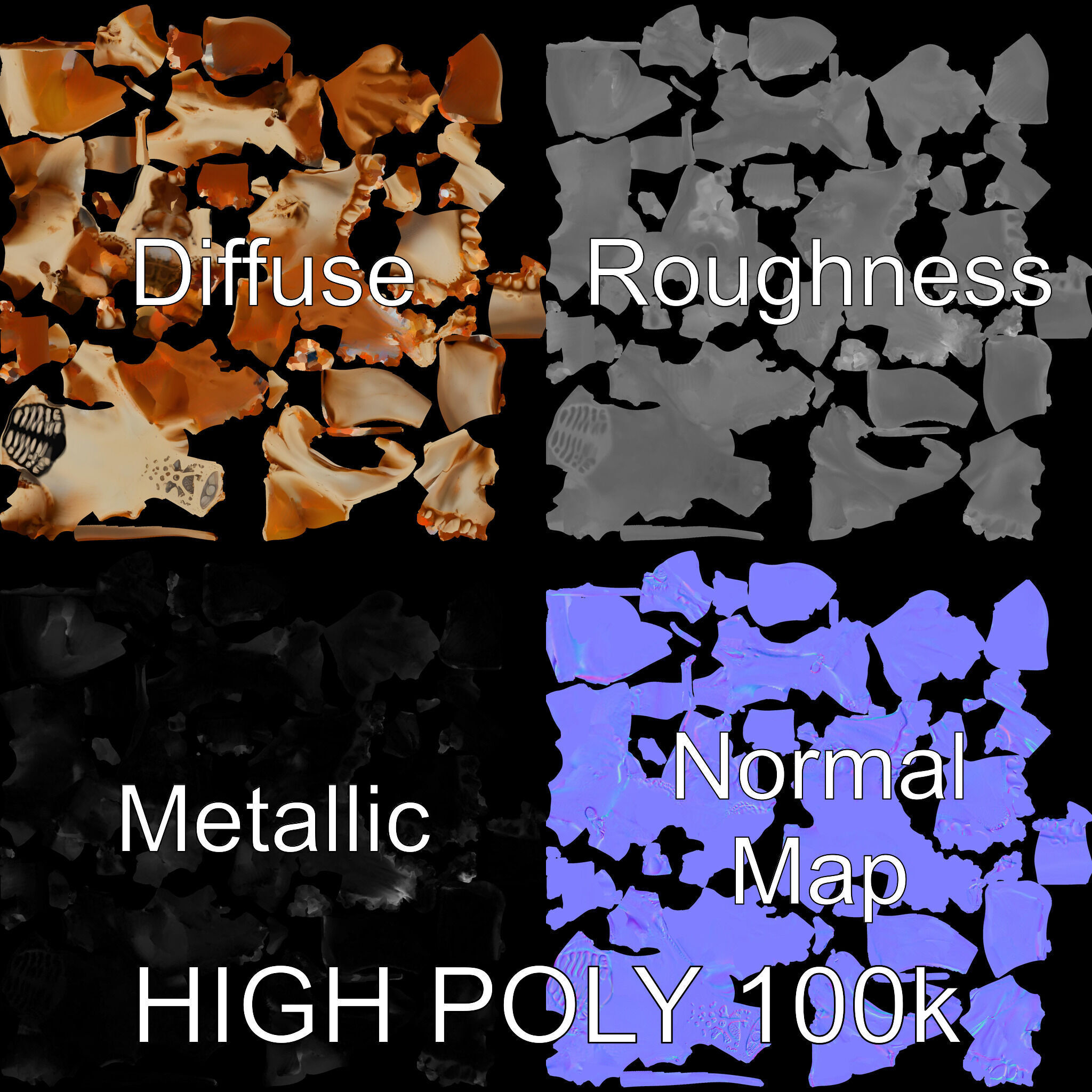 Animal Skull Model Pack for D Environments Low-poly 3D model_2