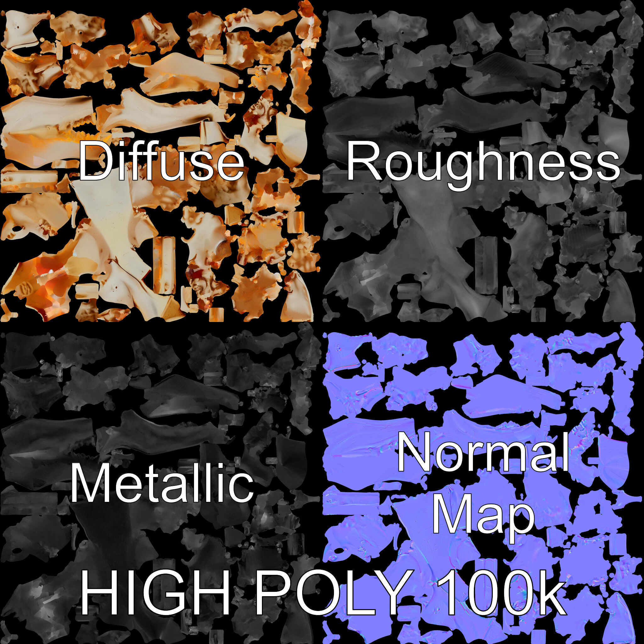 Detailed Animal Skull D Model Pack Low-poly 3D model_2