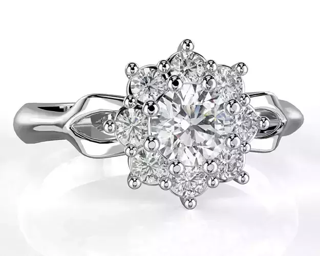 Printable jewelry ring with stone 4mm 025ct- STL ready to print