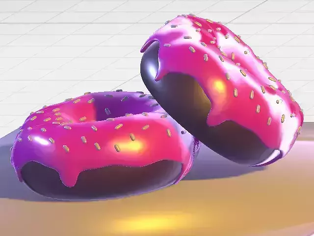 Low poly donut Low-poly 3D model
