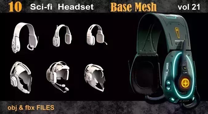 10 Sci-Fi Headset Base Mesh Vol 21