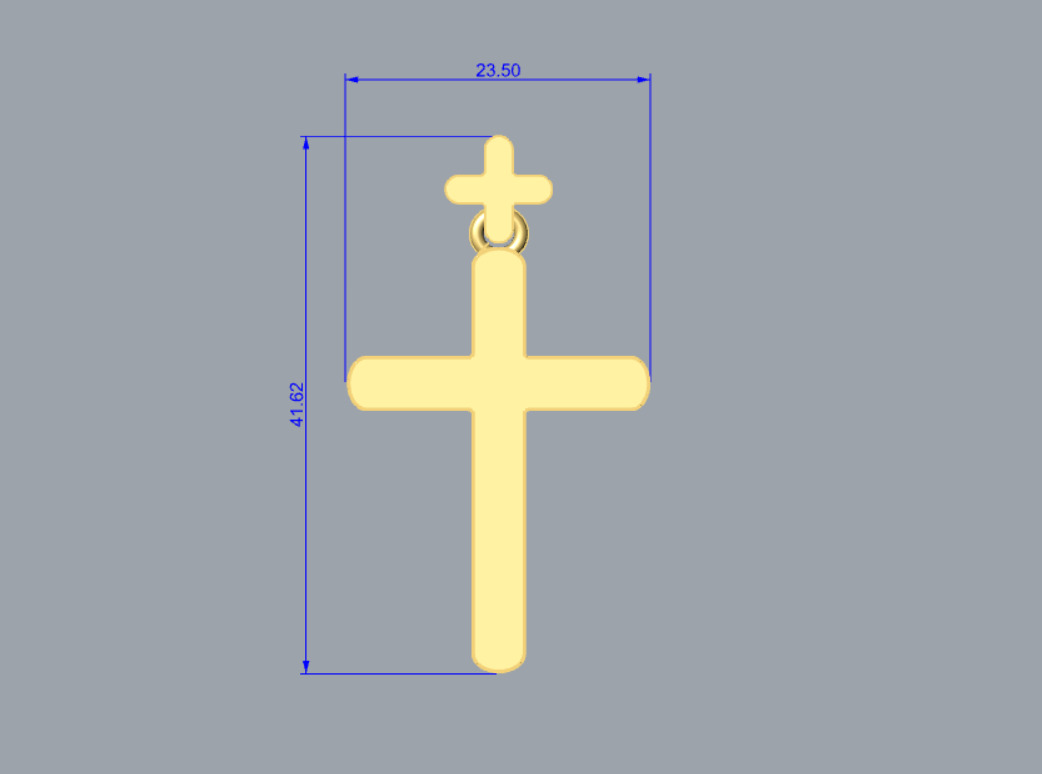 Modern Cross Pendant Minimal 3D Printable Jewelry Model STL OBJ 3D print model_2