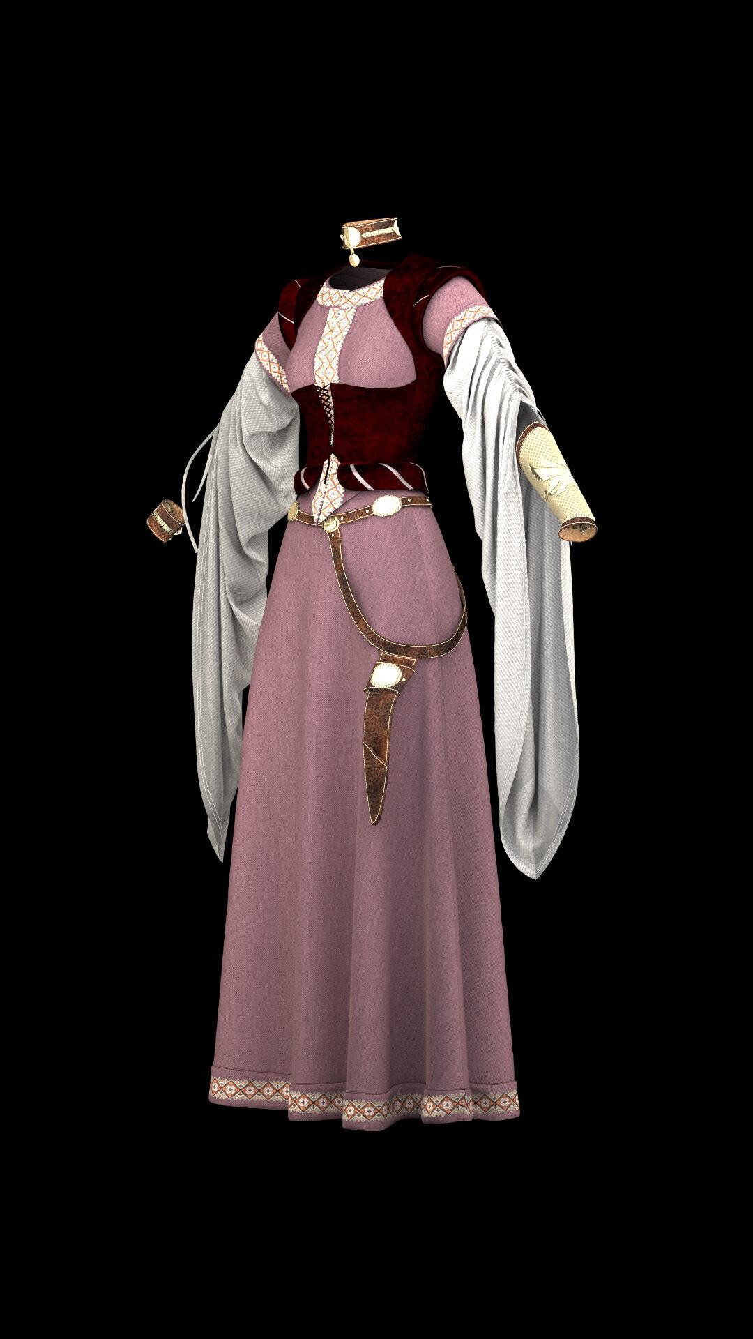 Medieval clothing  3D model_8