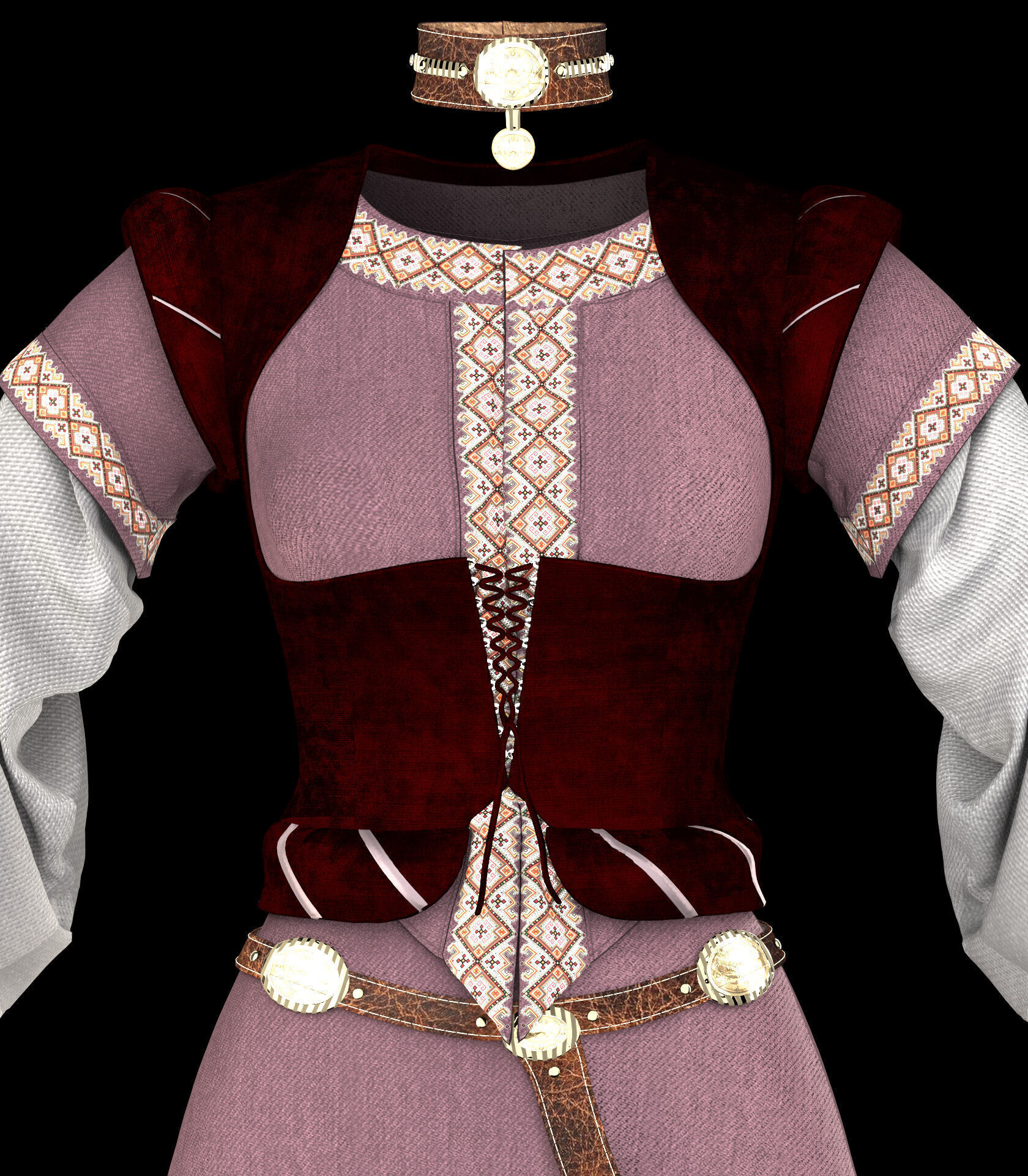 Medieval clothing  3D model_9
