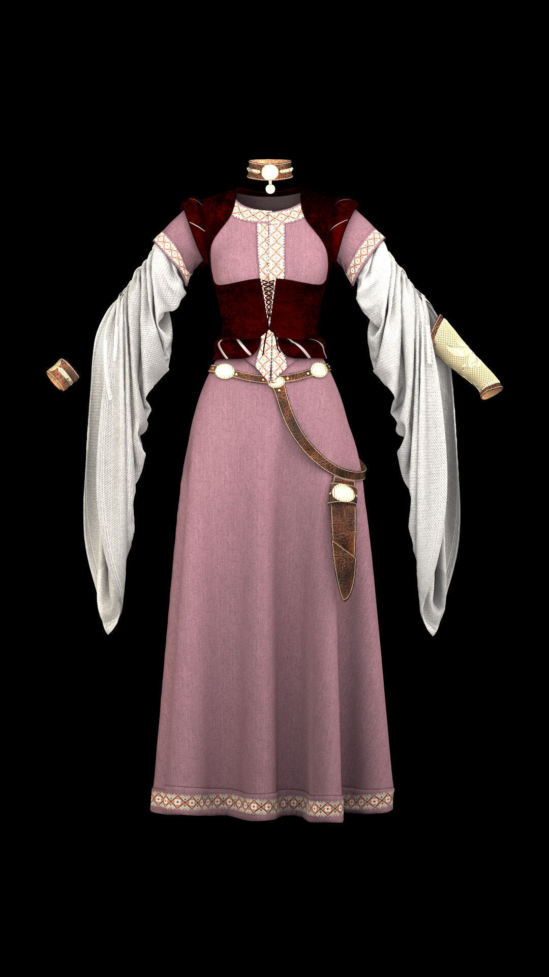 Medieval clothing  3D model_1
