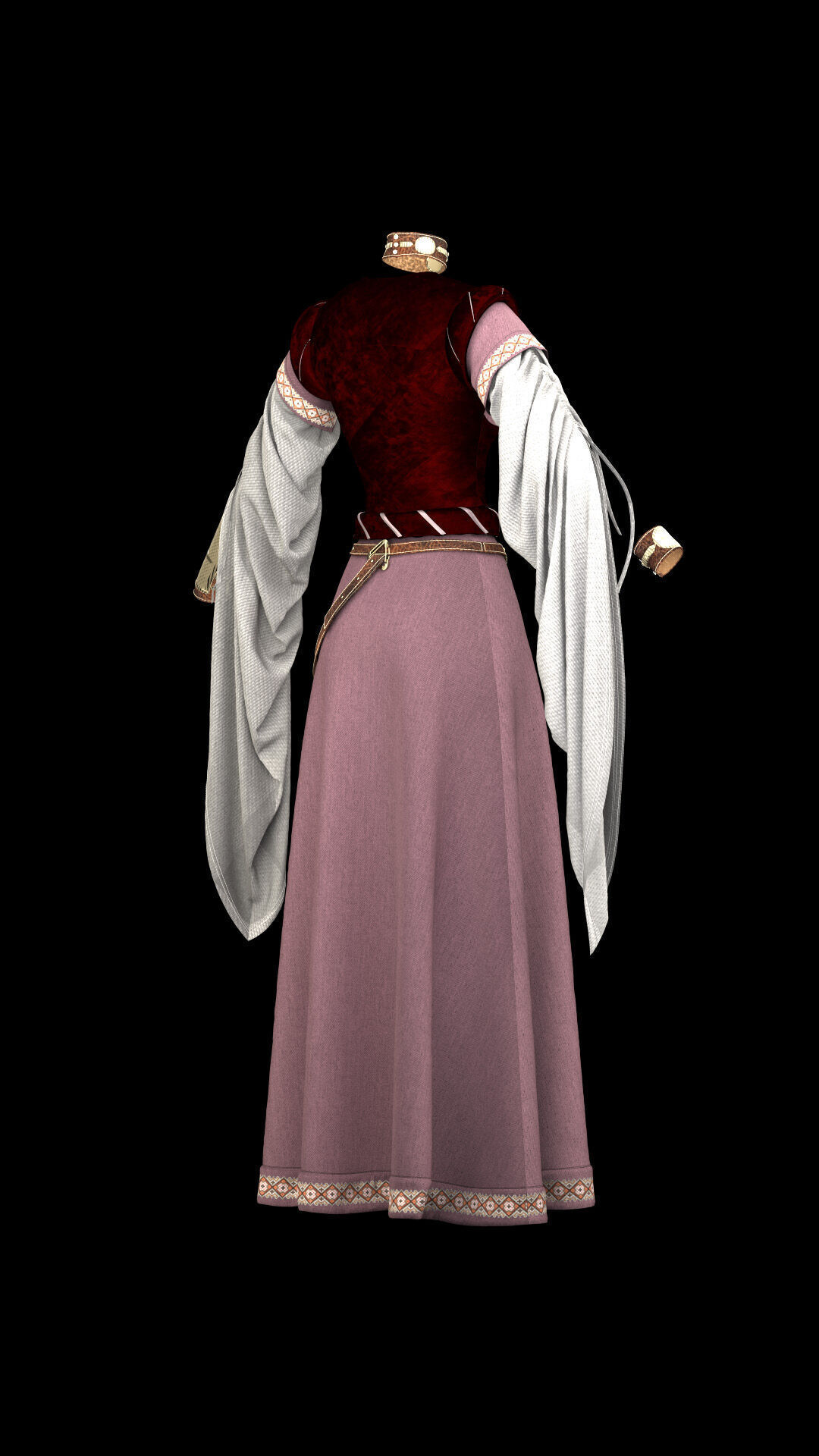 Medieval clothing  3D model_4