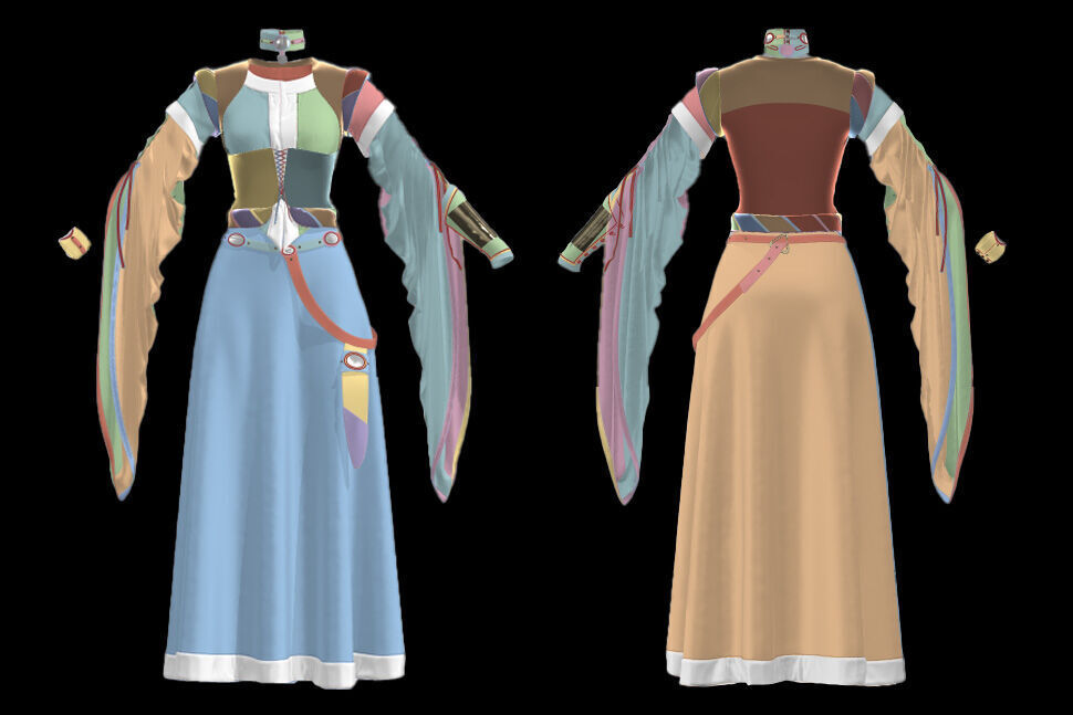 Medieval clothing  3D model_12