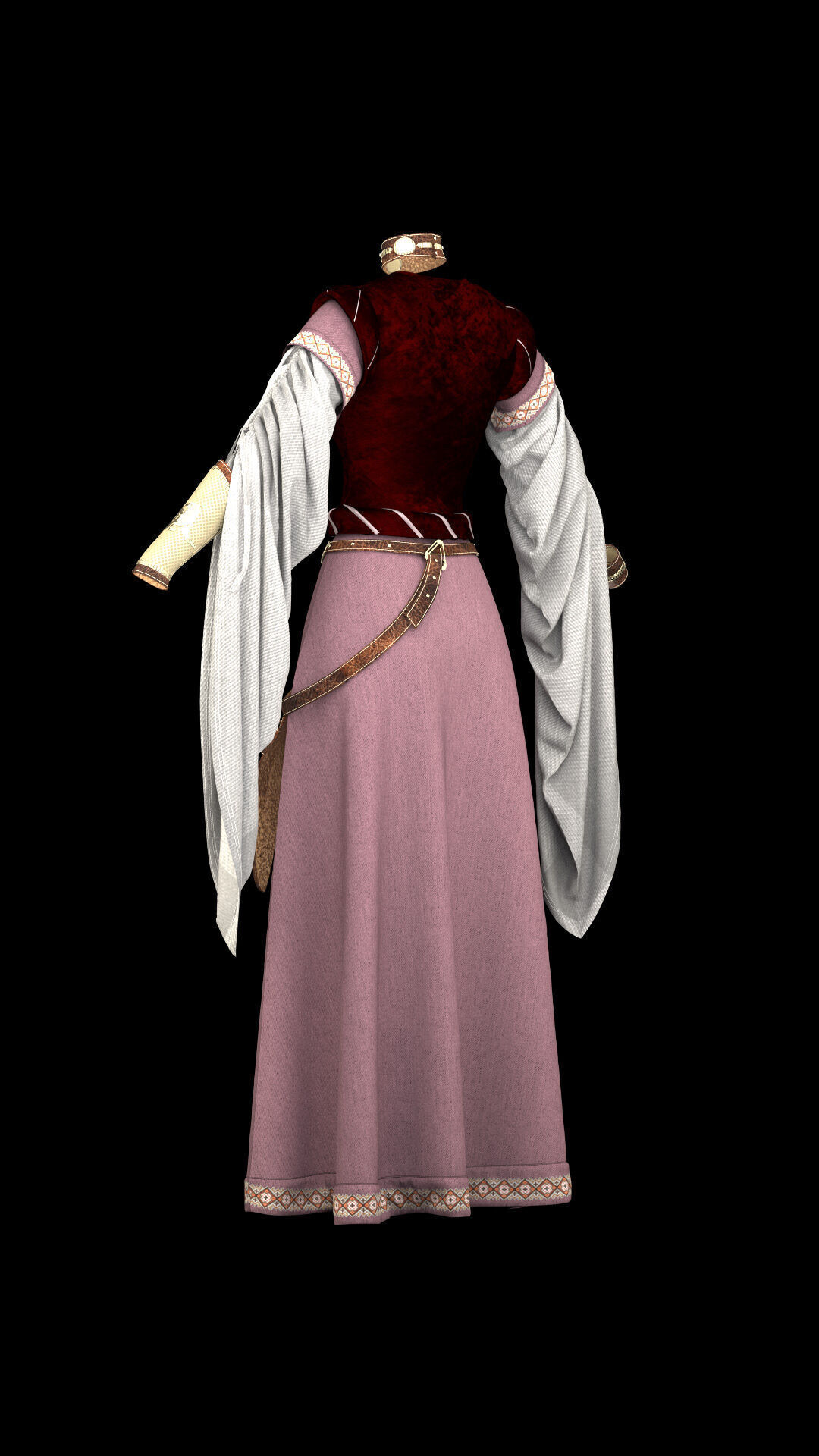 Medieval clothing  3D model_6