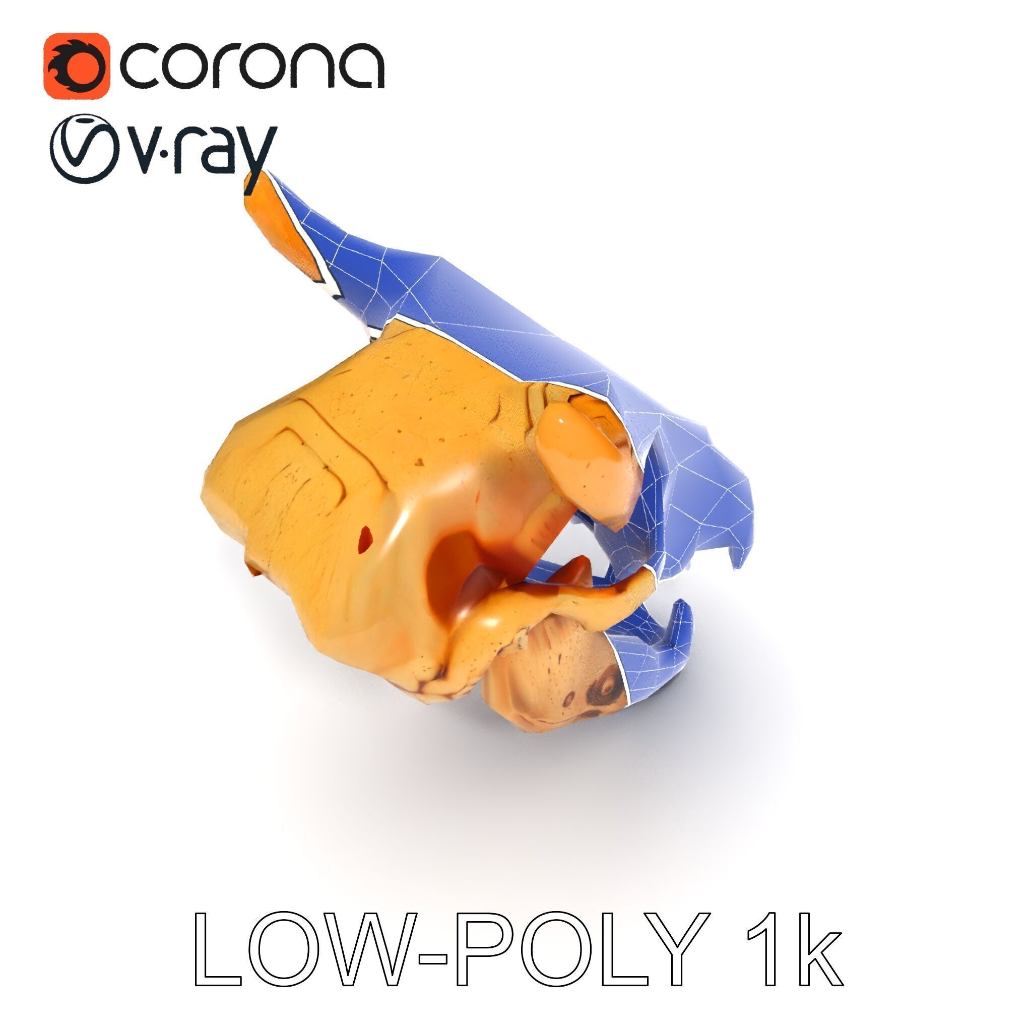 Realistic Animal Skull Model Pack for Rendering and Game Design Low-poly 3D model_25