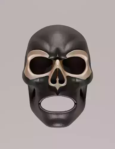 High Detailed skull mask with skin texture for printing