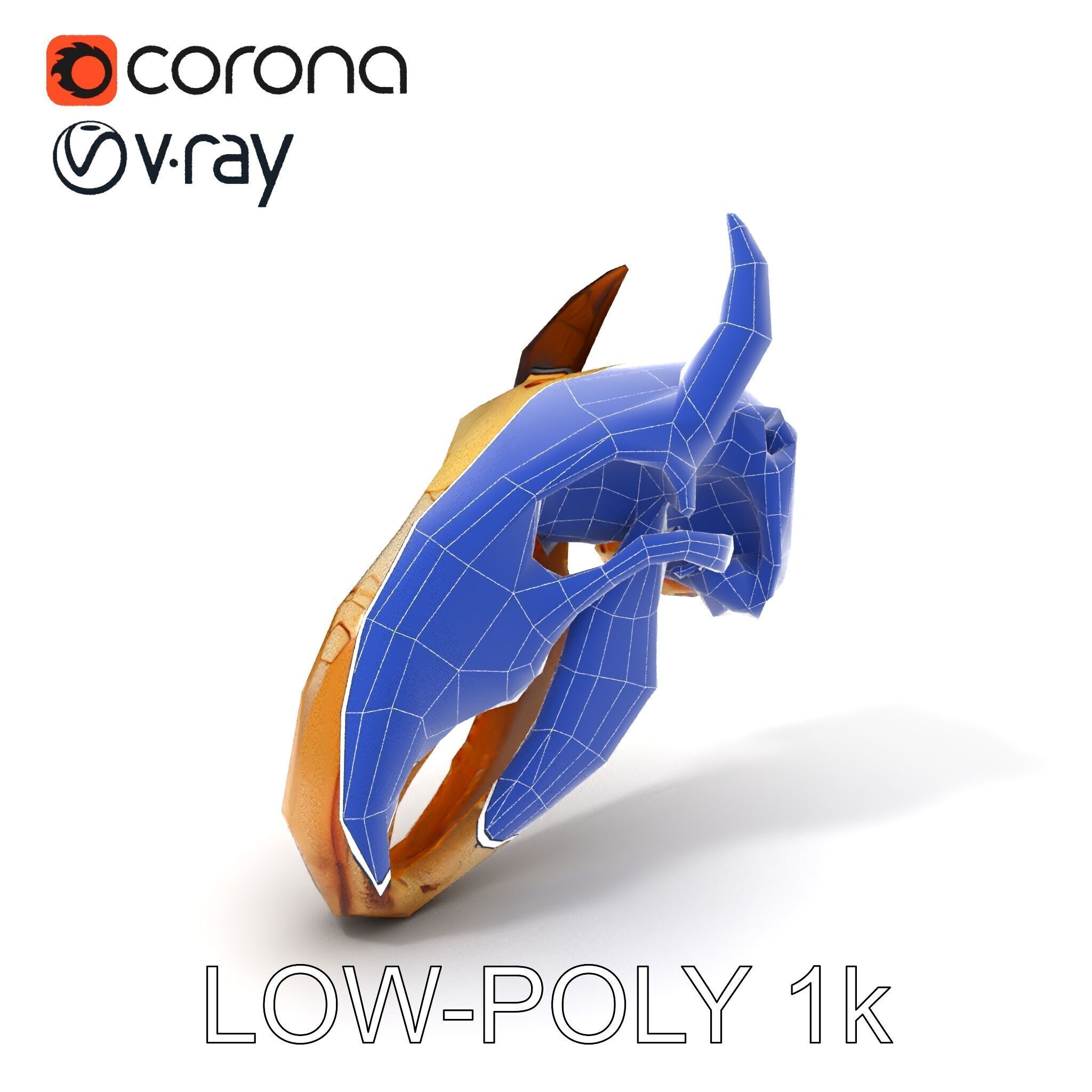 Animal Skull Model Pack Low-poly 3D model_29
