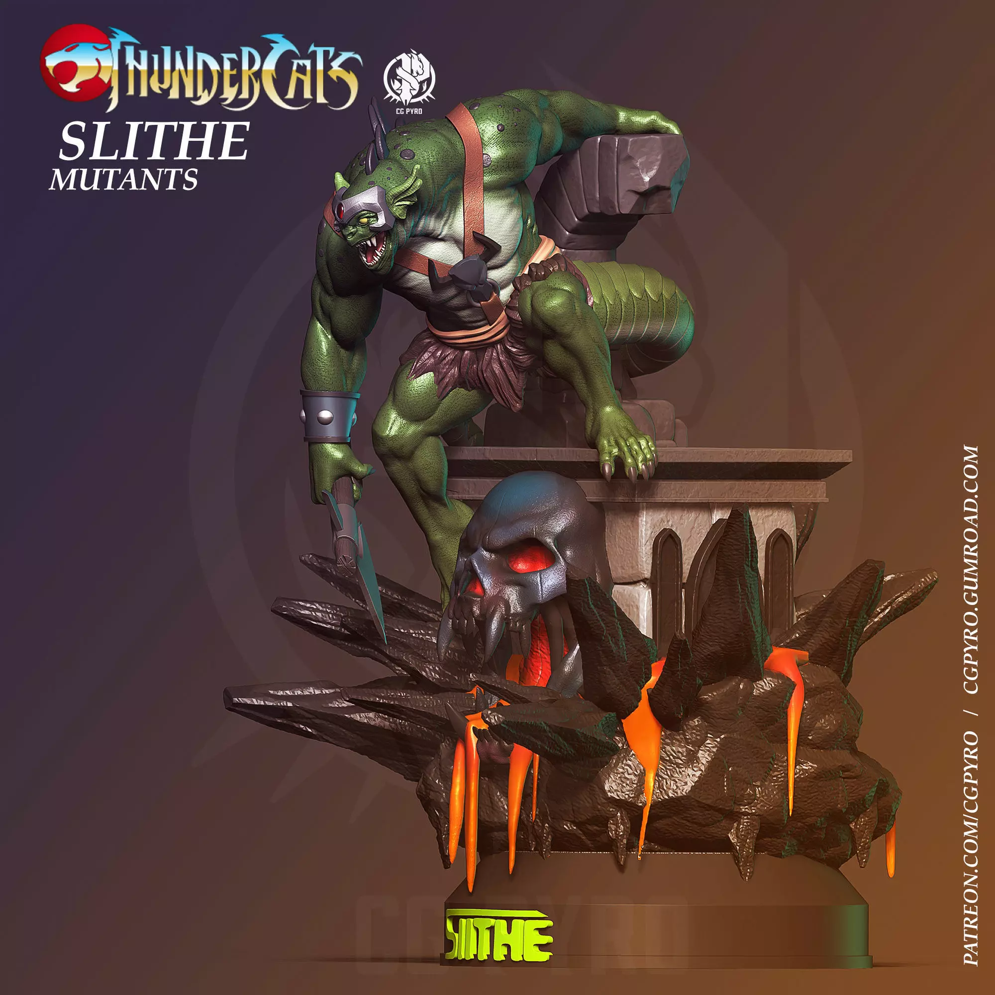 Slithe Thundercats STL 3d printing collectibles Reptilio 3D print model