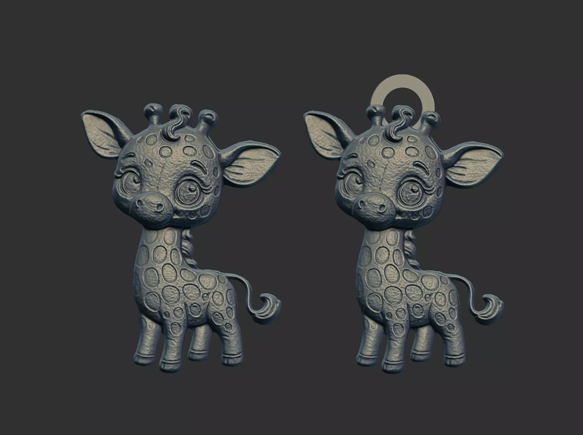 cartoon giraffe keychain cnc model 3D print model