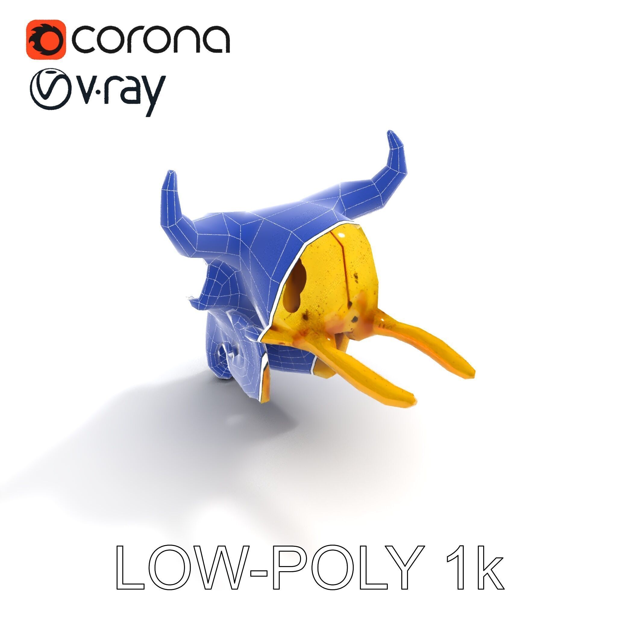 Animal Skull Model Pack with Detailed Anatomy Low-poly 3D model_9