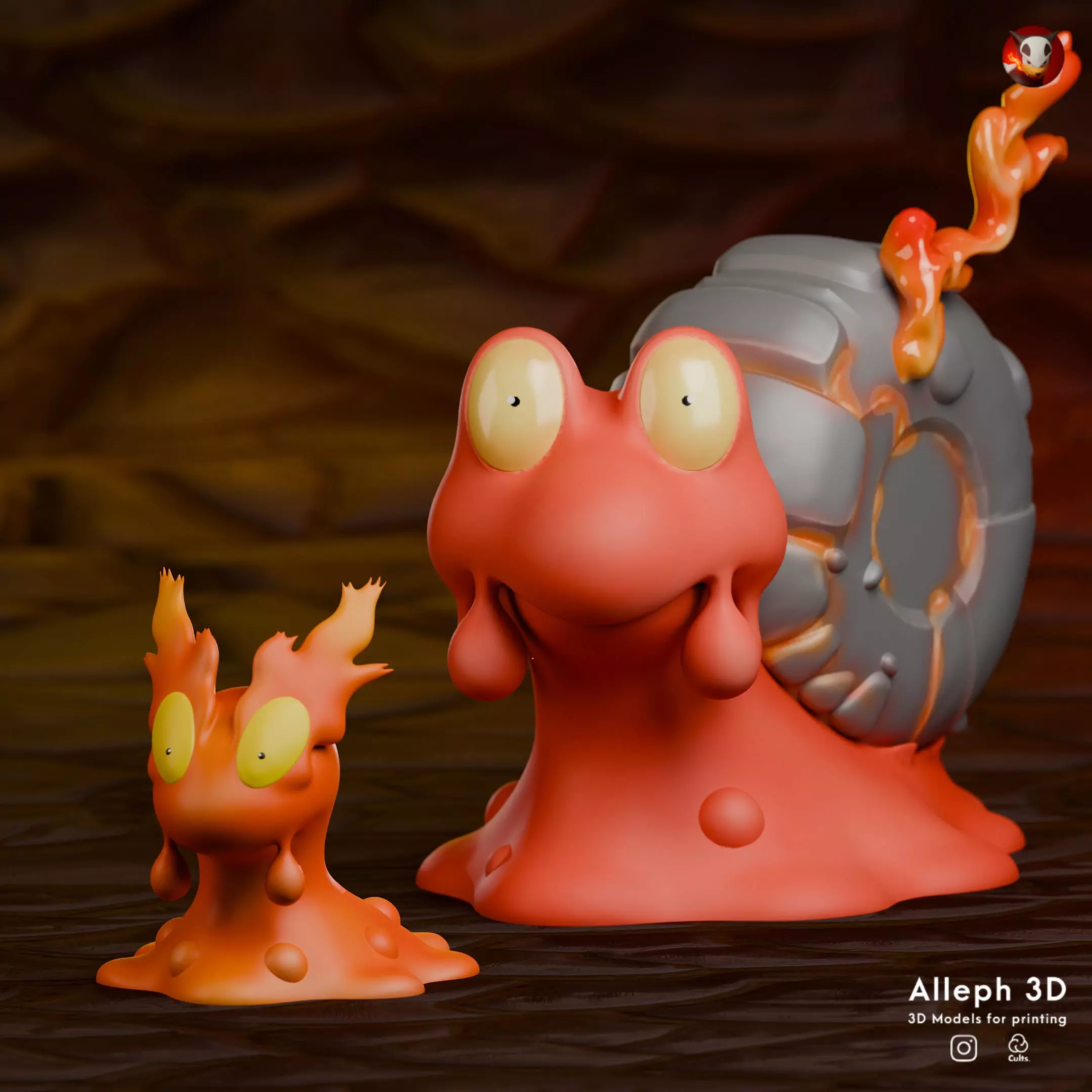 slugma and magcargo pack 3D print model_0