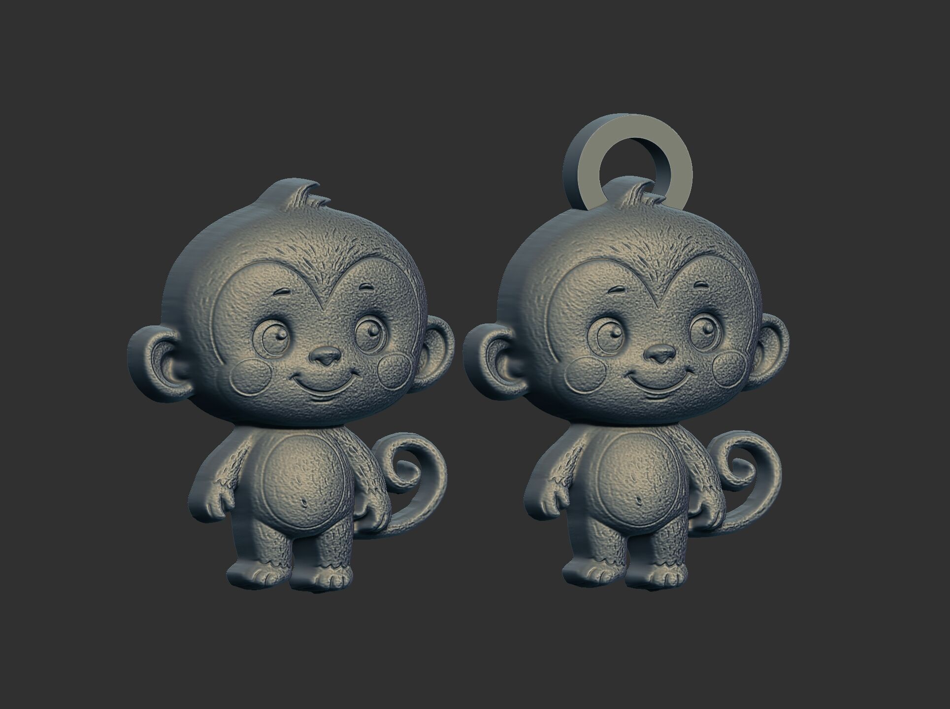 cartoon monkey cnc model 3D print model_3