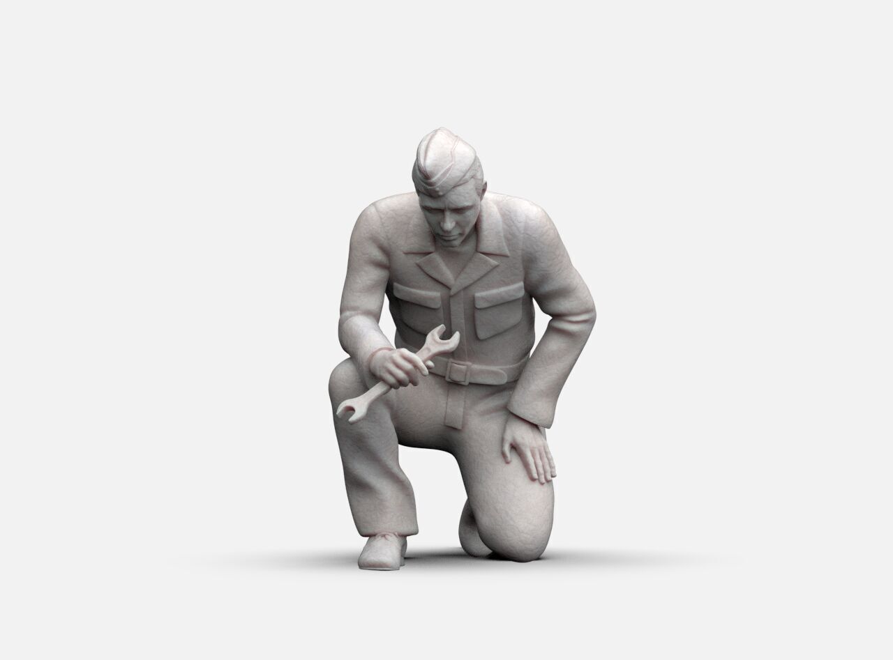 British Ground Personnel WW2 3D print model_9