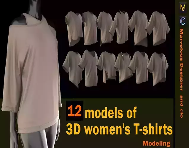 women s T-shirts  3D model