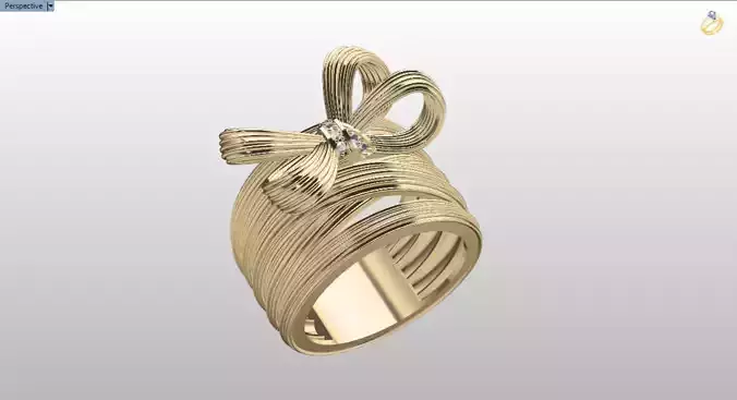 luxury bow elegant ring