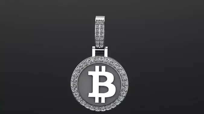 Bitcoin Pendant 3D Model Crypto Inspired Jewelry Design 