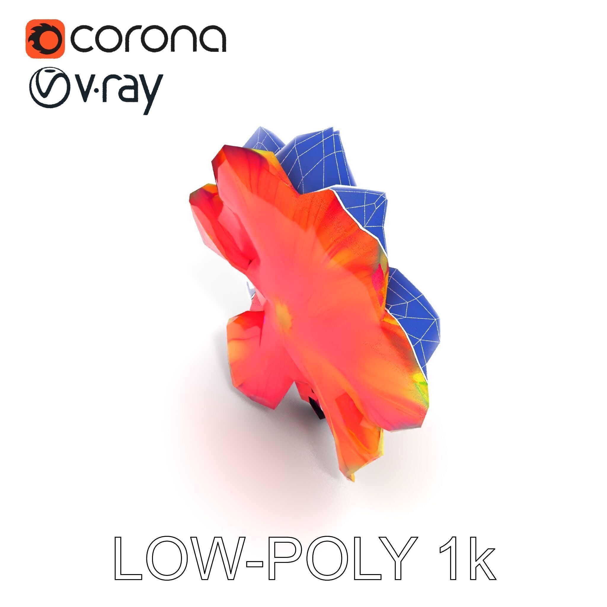 Vibrant Flower Model Pack for D Rendering and Game Design Low-poly 3D model_7