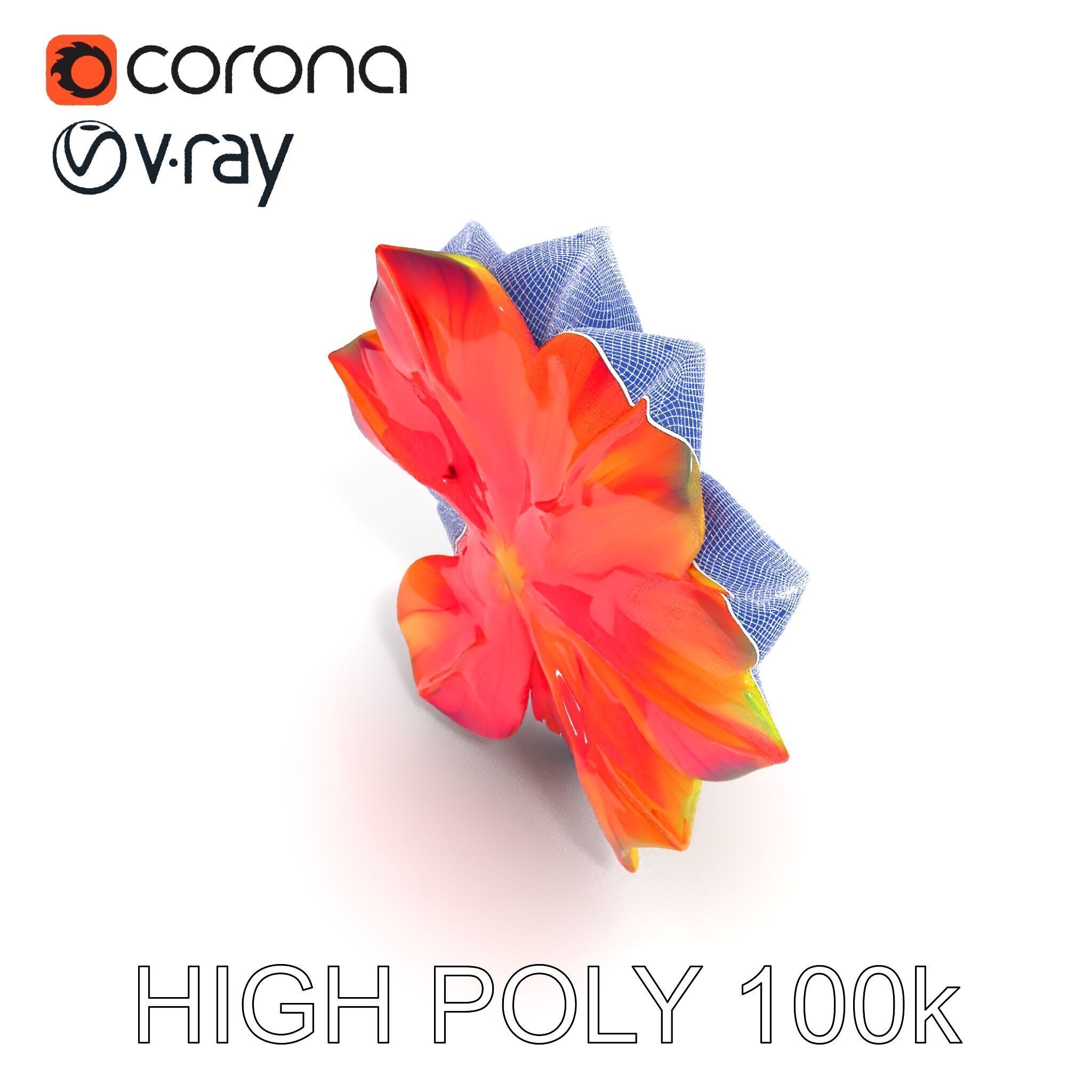 Vibrant Flower Model Pack for D Rendering and Game Design Low-poly 3D model_35