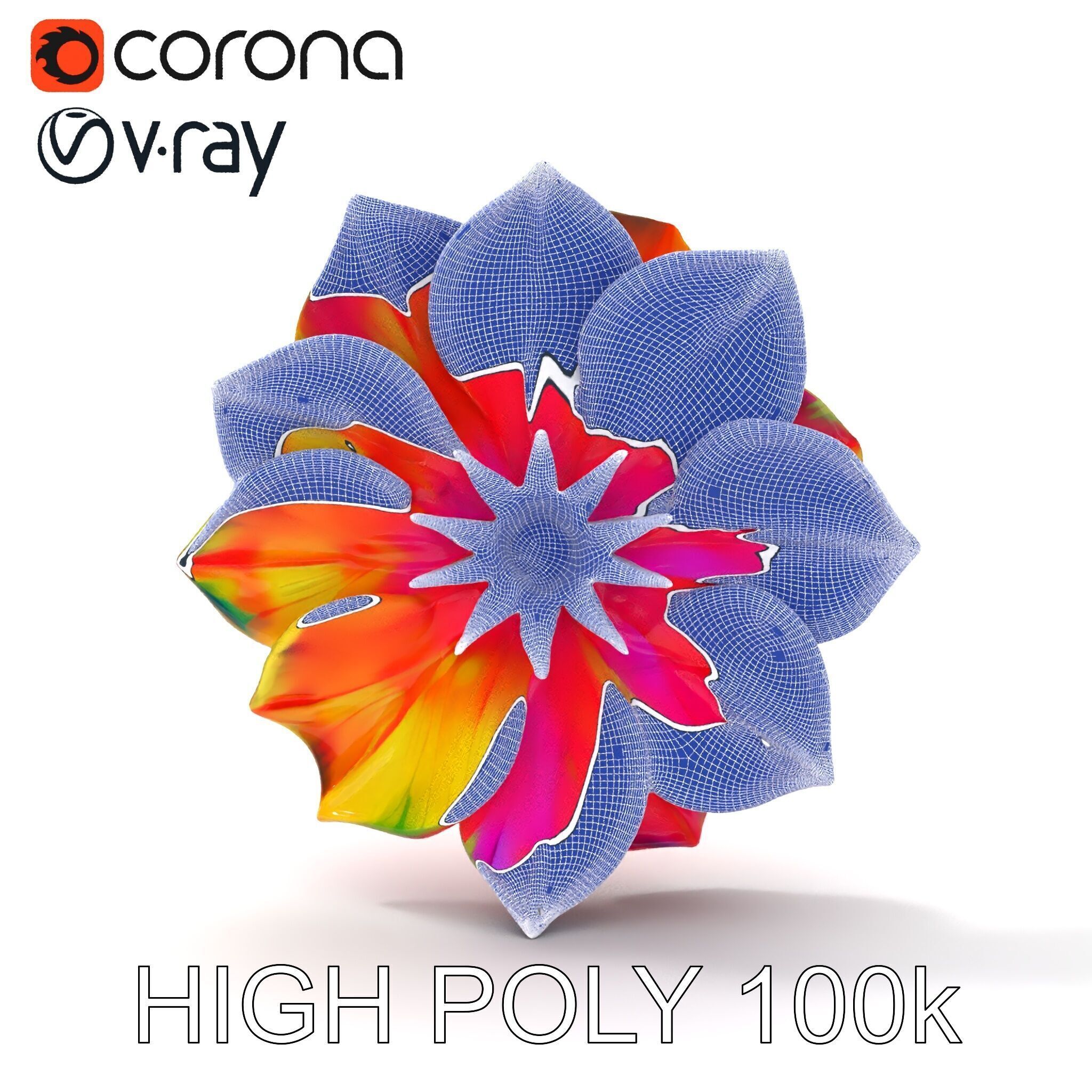 Vibrant Flower Model Pack for D Rendering and Game Design Low-poly 3D model_30