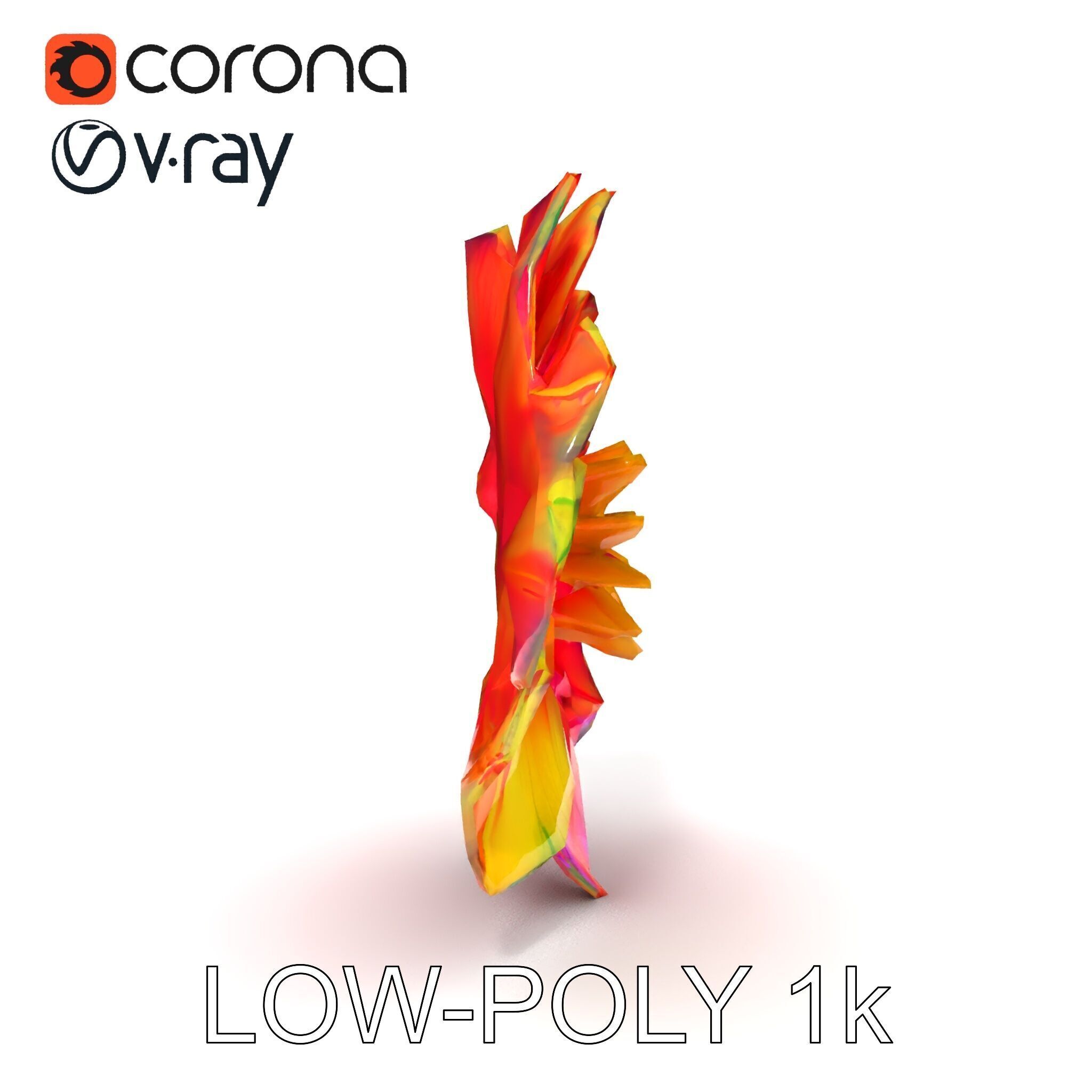 Vibrant Flower Model Pack for D Rendering and Game Design Low-poly 3D model_16