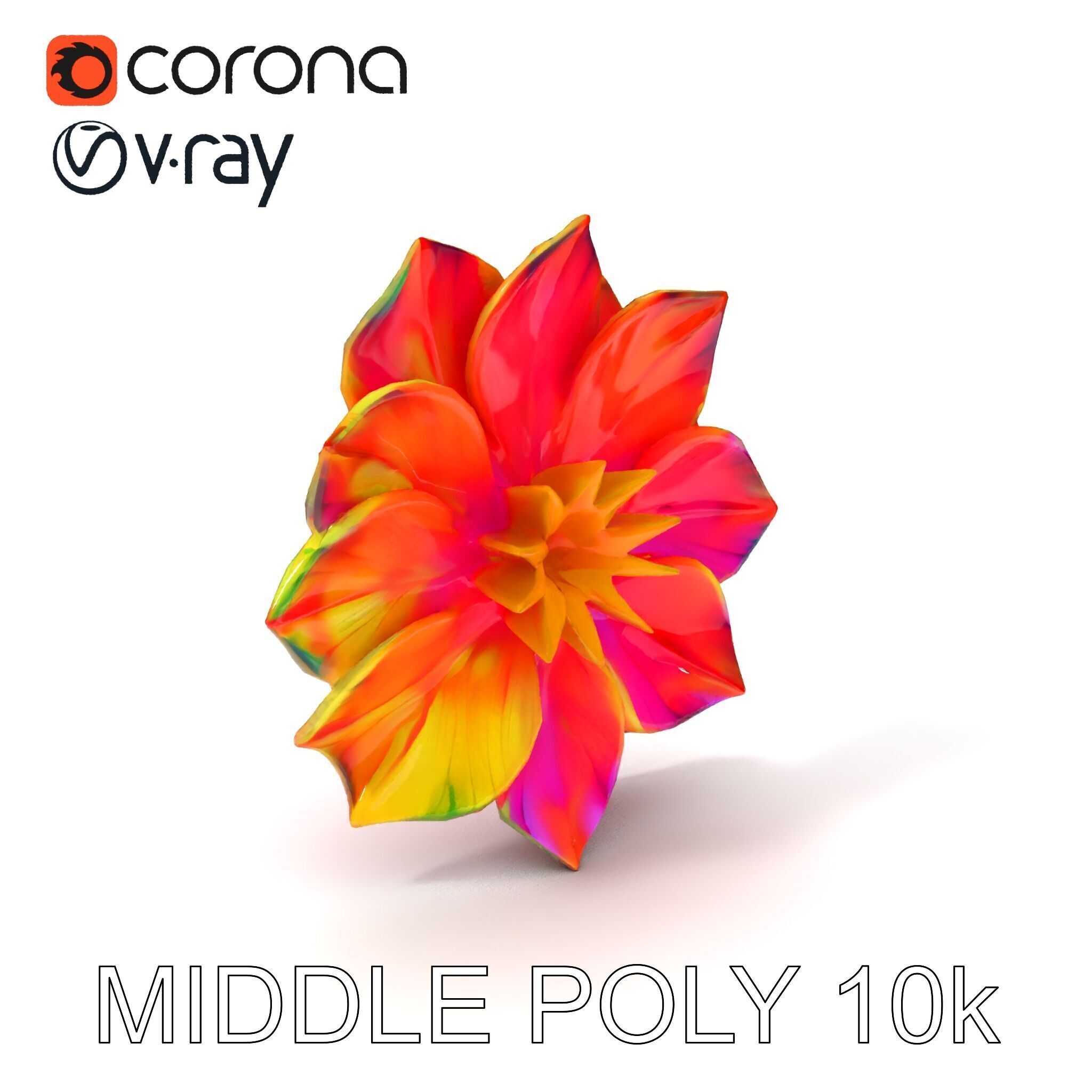 Vibrant Flower Model Pack for D Rendering and Game Design Low-poly 3D model_15