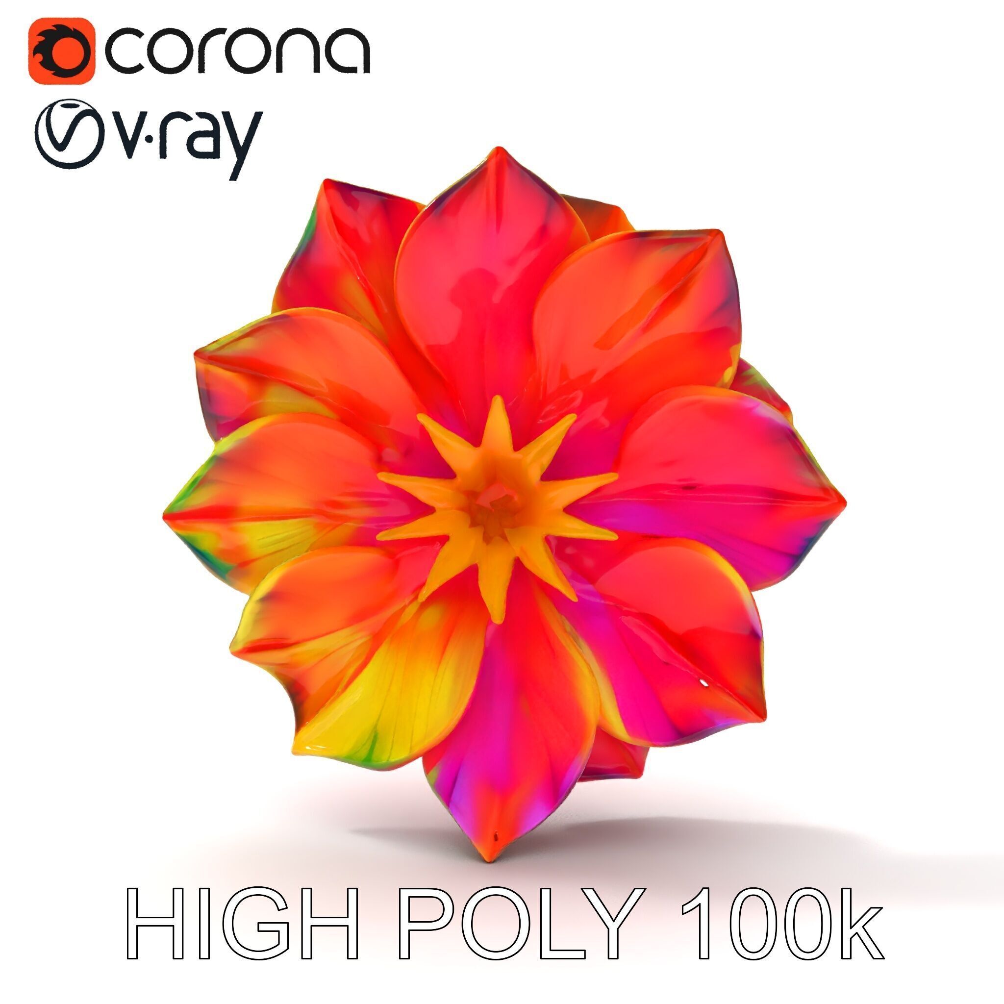 Vibrant Flower Model Pack for D Rendering and Game Design Low-poly 3D model_24