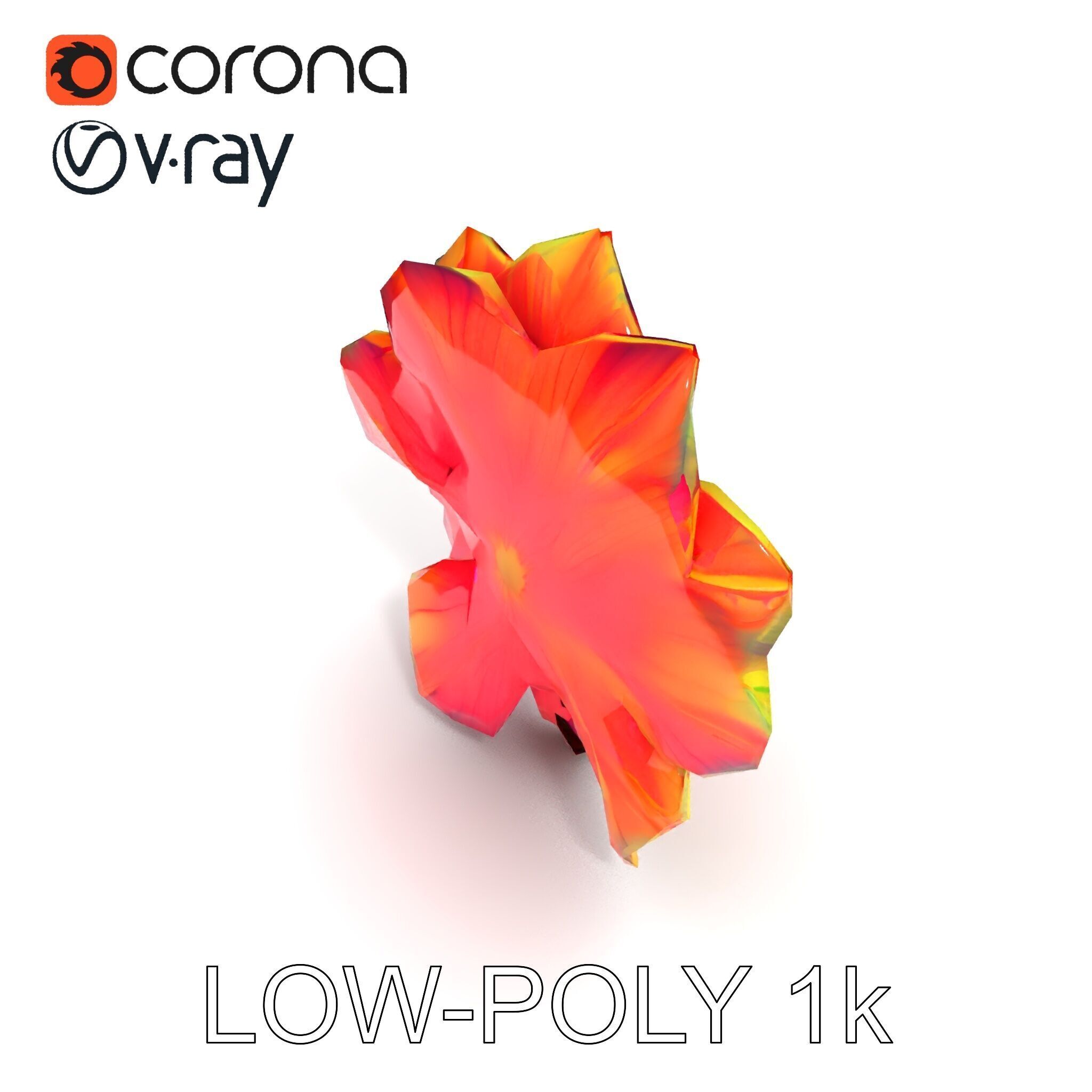 Vibrant Flower Model Pack for D Rendering and Game Design Low-poly 3D model_29