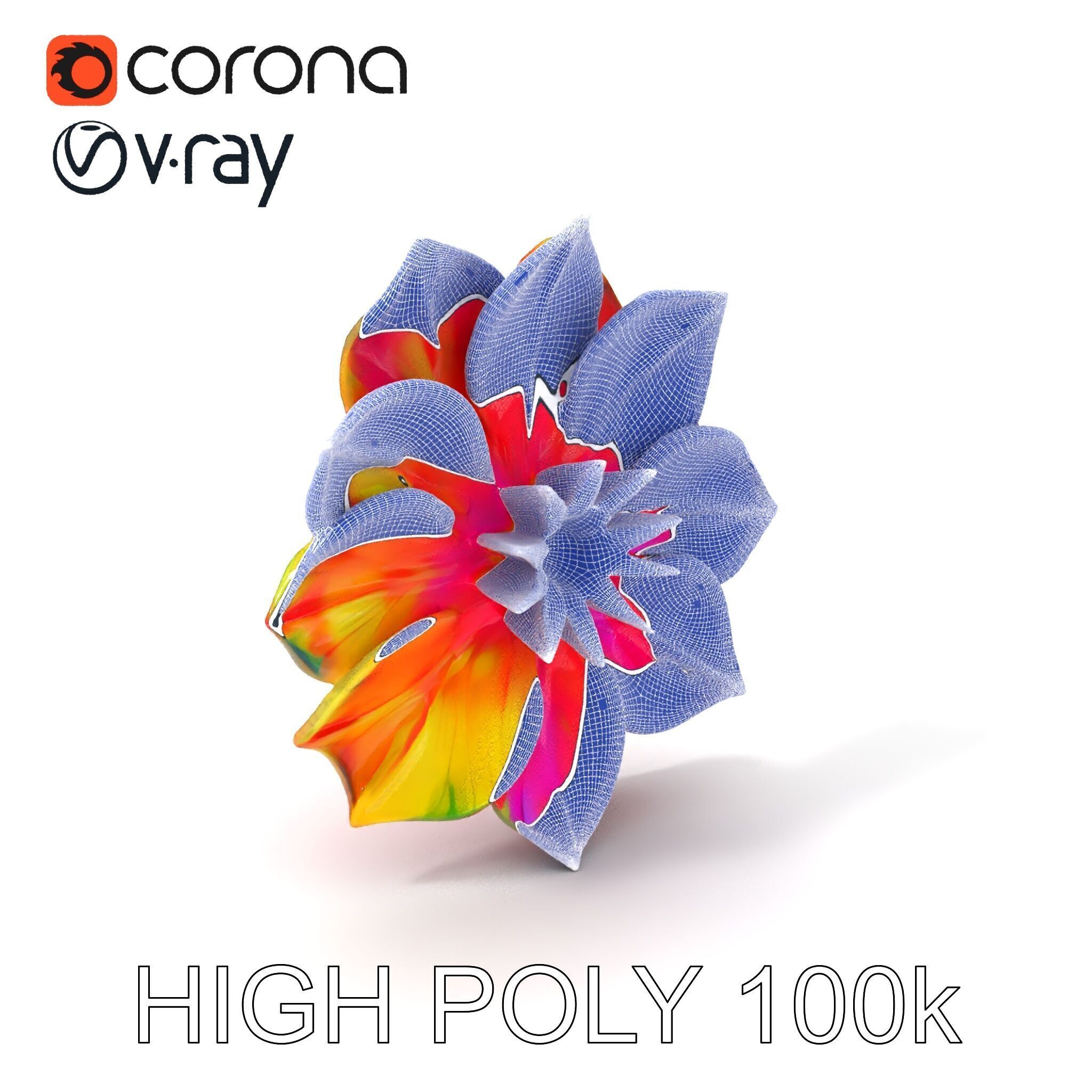 Vibrant Flower Model Pack for D Rendering and Game Design Low-poly 3D model_4