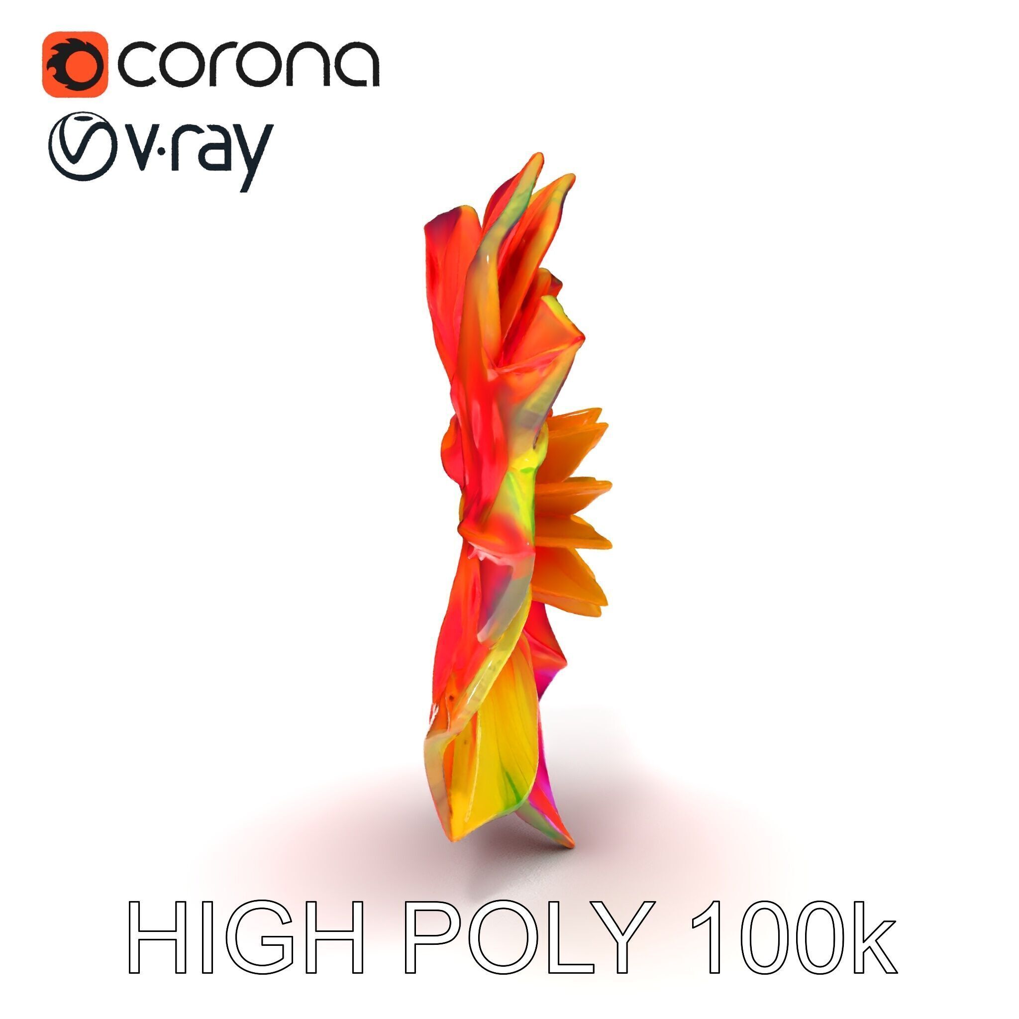 Vibrant Flower Model Pack for D Rendering and Game Design Low-poly 3D model_27