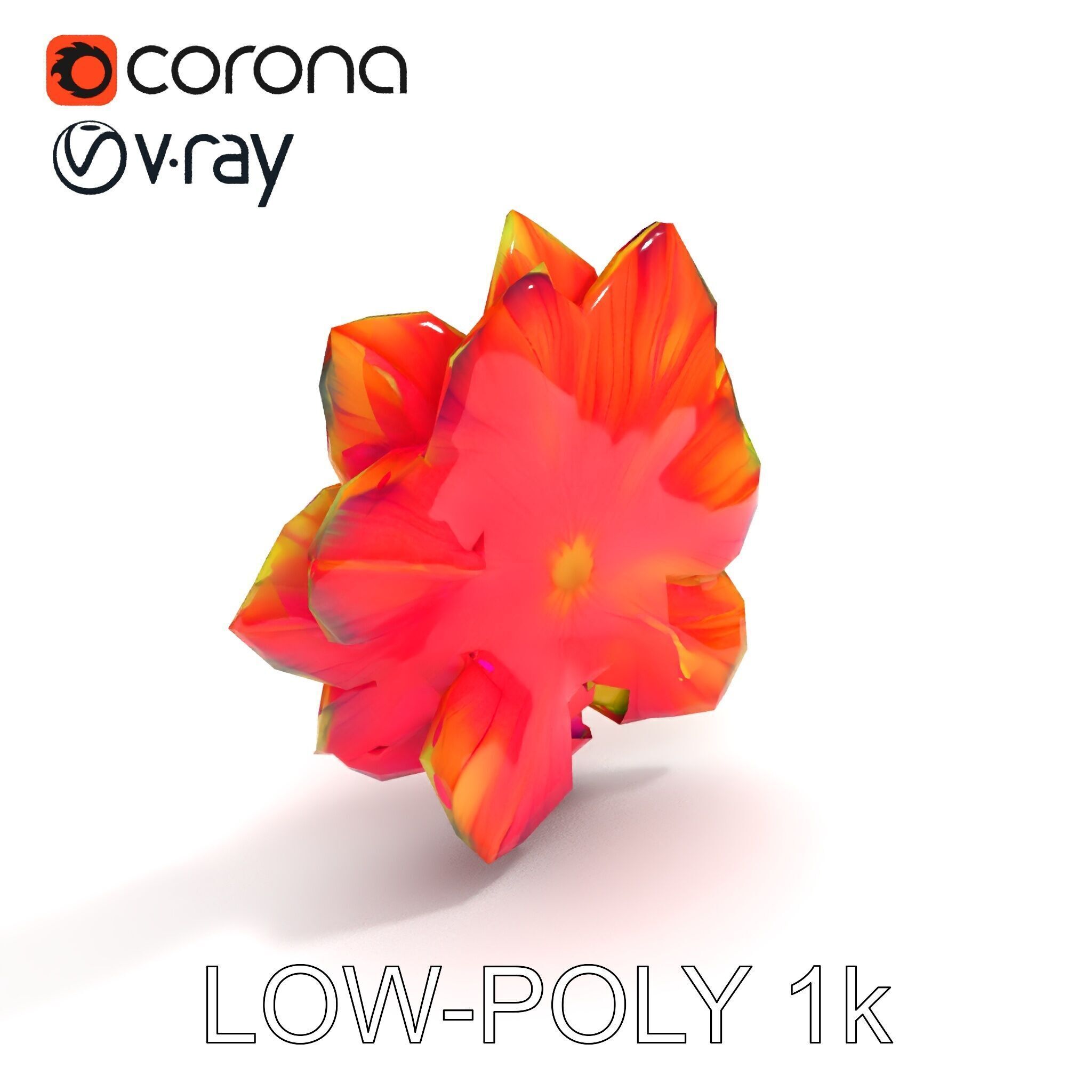 Vibrant Flower Model Pack for D Rendering and Game Design Low-poly 3D model_26