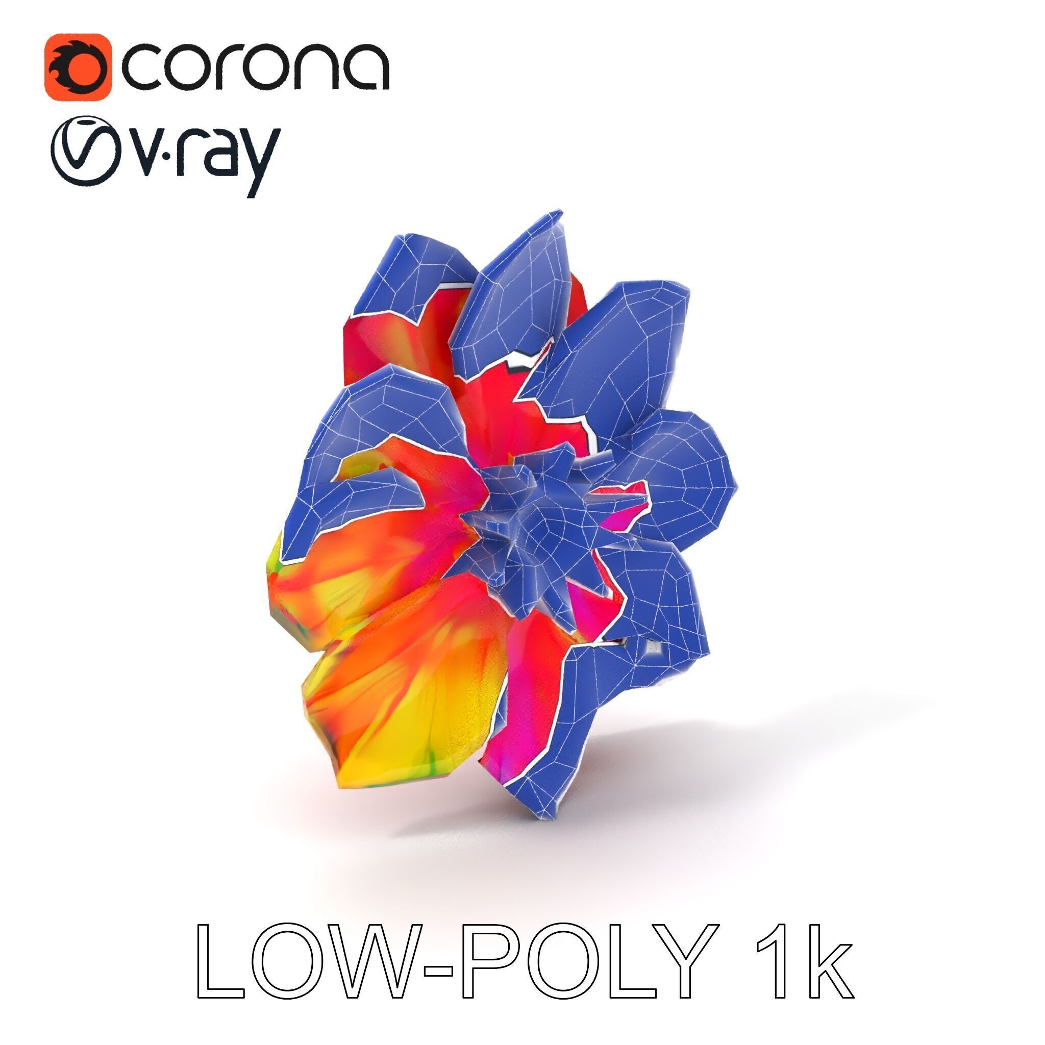 Vibrant Flower Model Pack for D Rendering and Game Design Low-poly 3D model_10