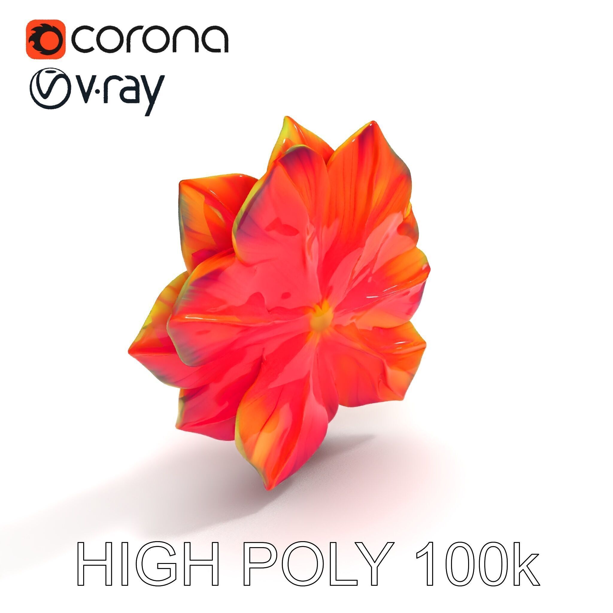 Vibrant Flower Model Pack for D Rendering and Game Design Low-poly 3D model_11