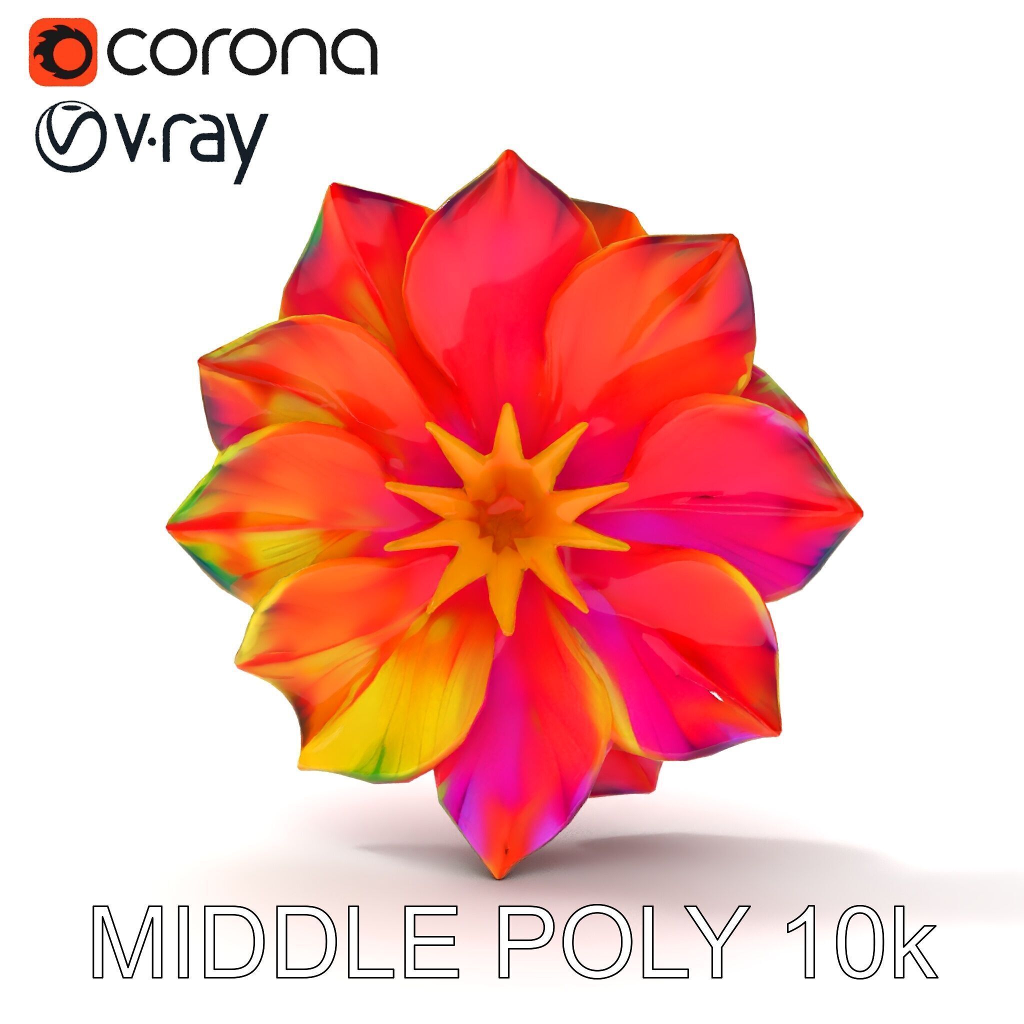 Vibrant Flower Model Pack for D Rendering and Game Design Low-poly 3D model_31