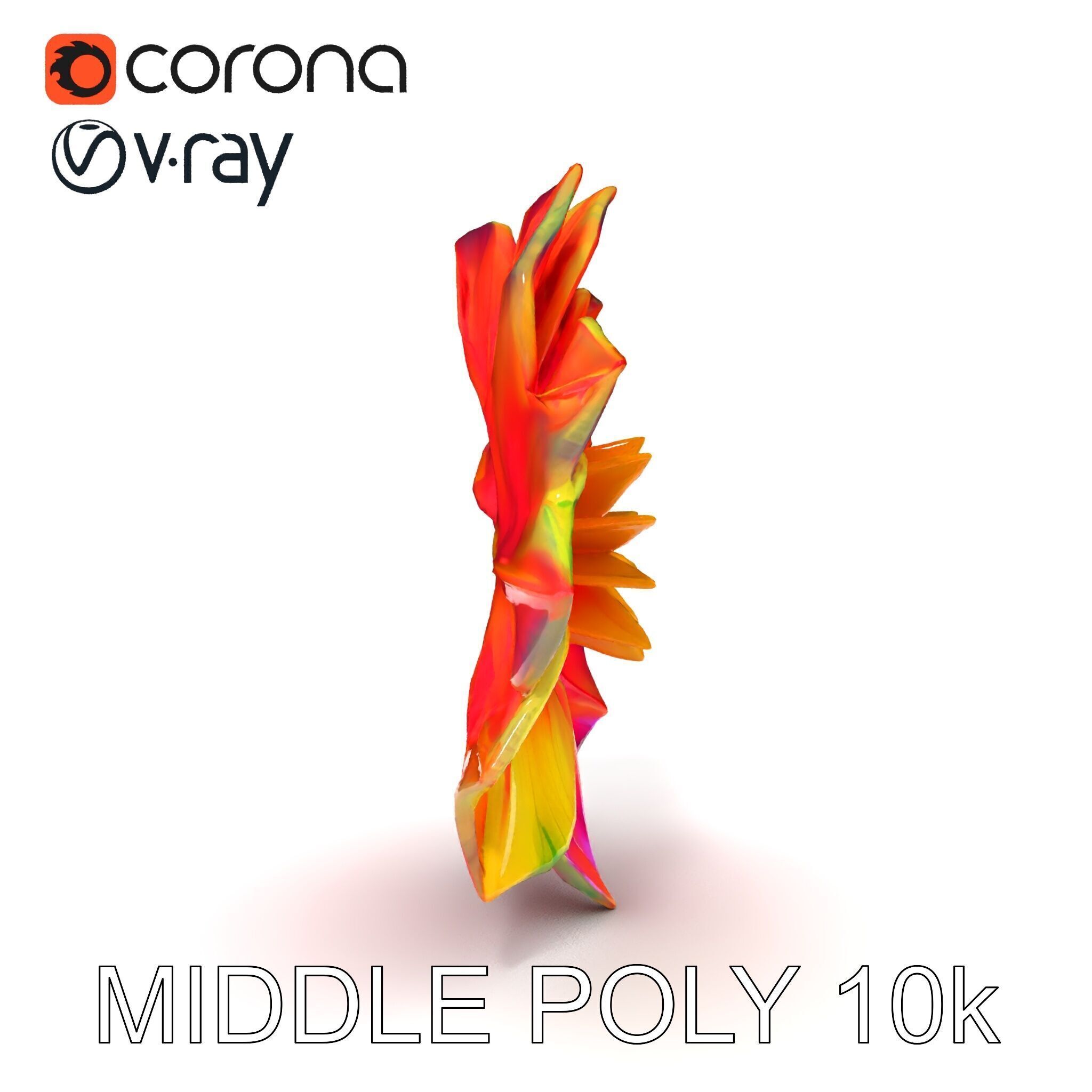 Vibrant Flower Model Pack for D Rendering and Game Design Low-poly 3D model_6