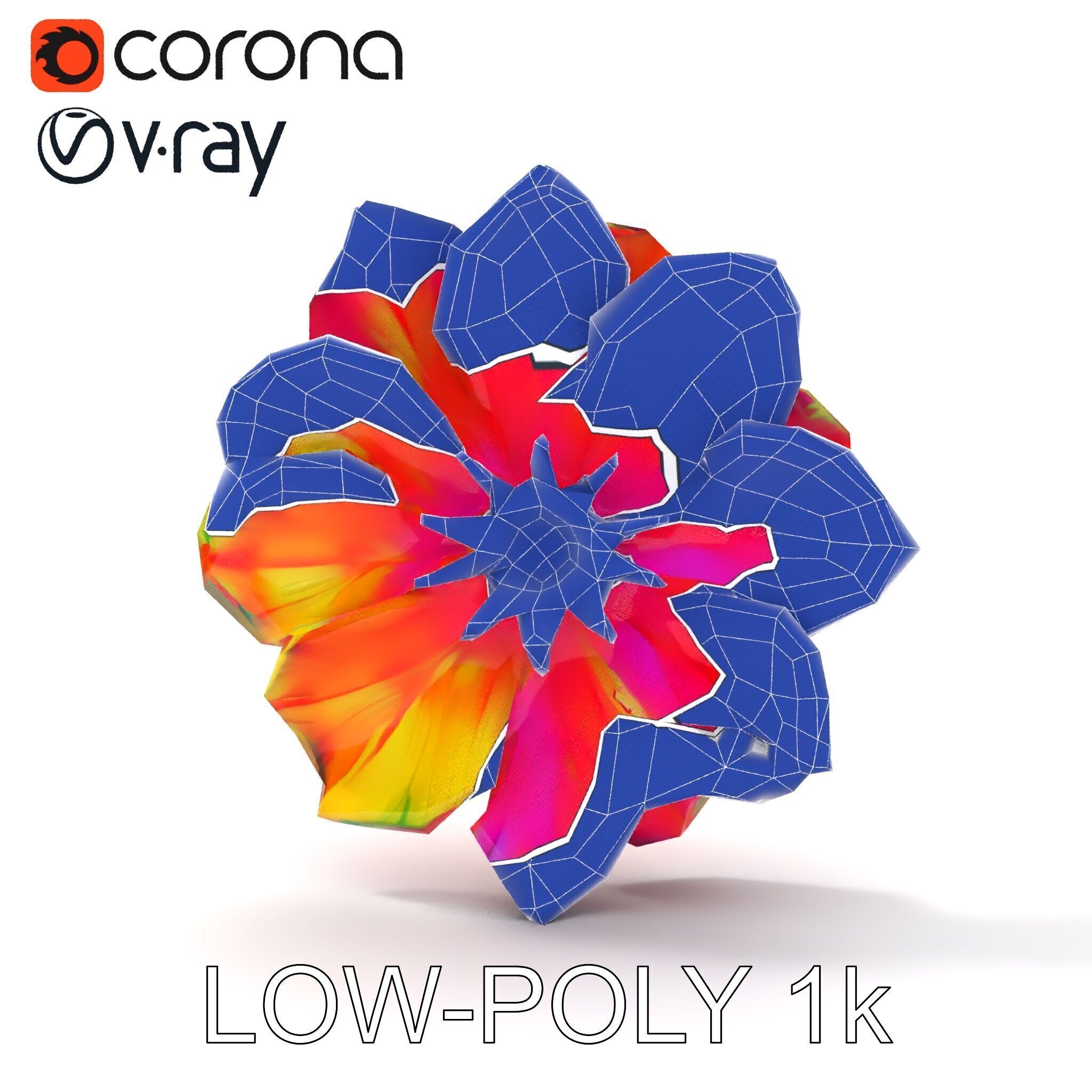 Vibrant Flower Model Pack for D Rendering and Game Design Low-poly 3D model_32