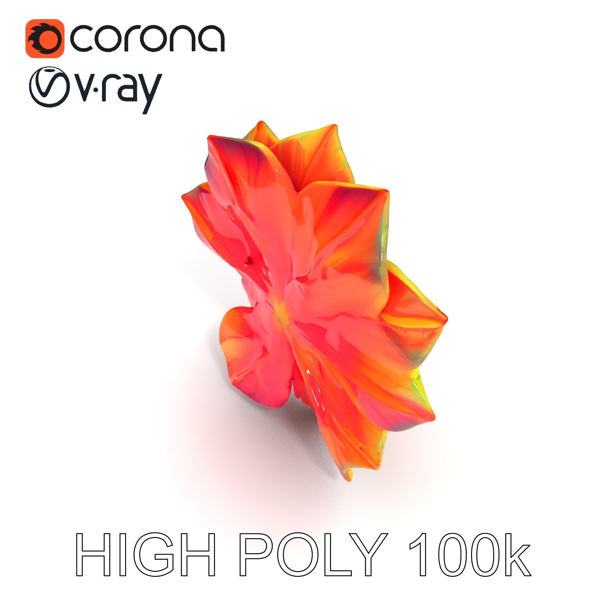 Vibrant Flower Model Pack for D Rendering and Game Design Low-poly 3D model_8