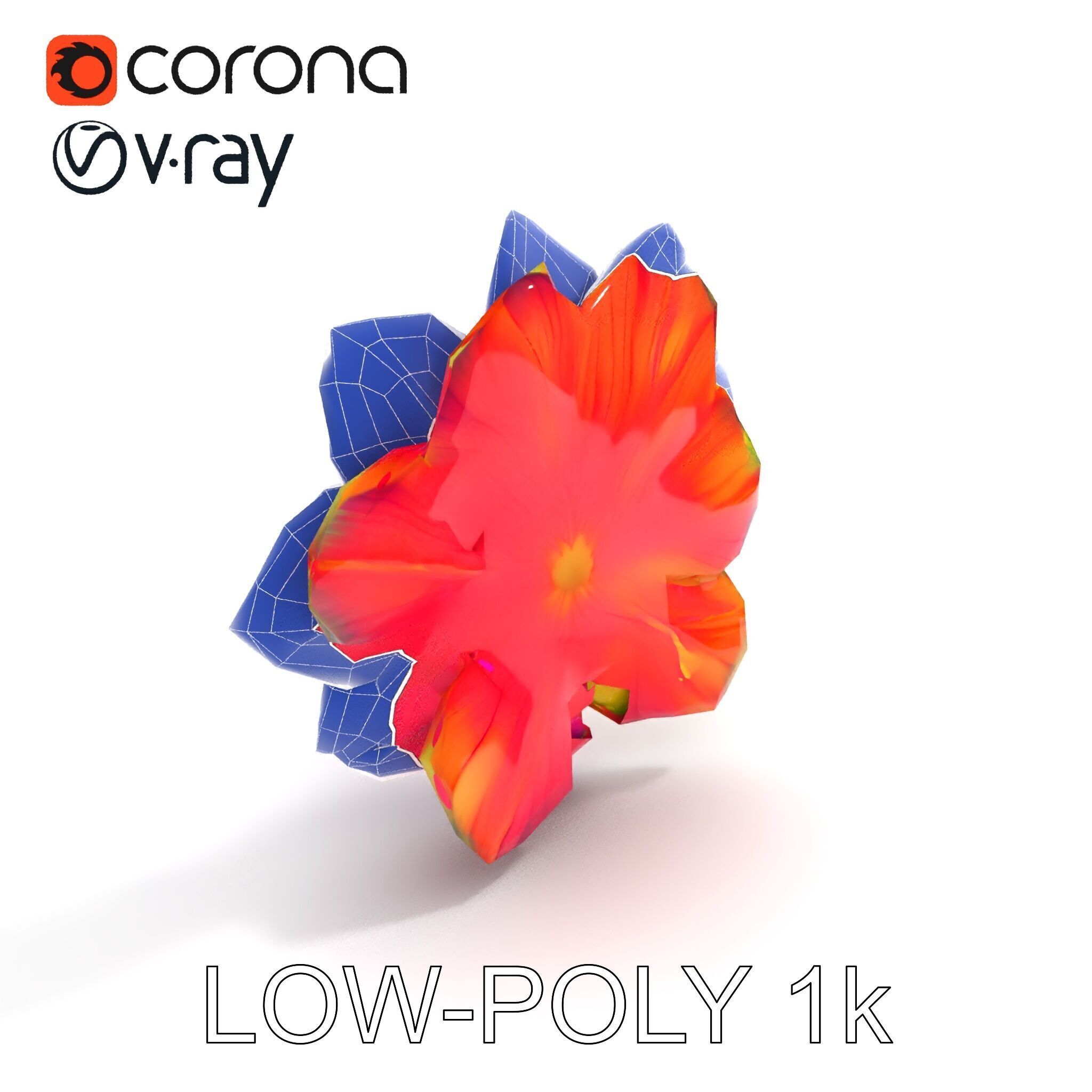Vibrant Flower Model Pack for D Rendering and Game Design Low-poly 3D model_34