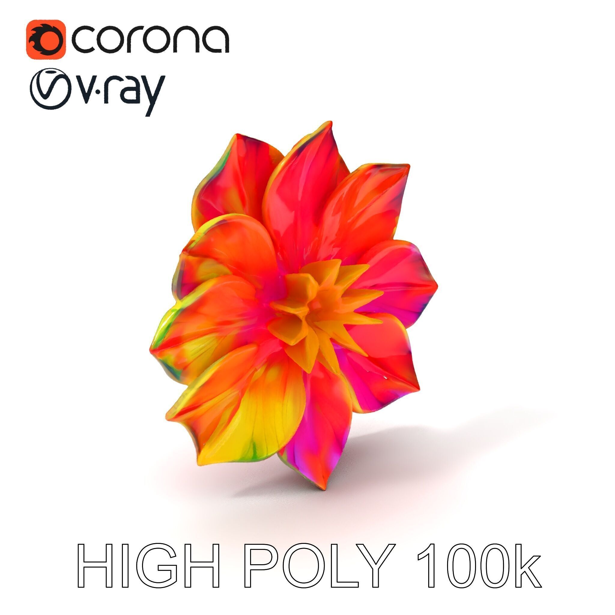 Vibrant Flower Model Pack for D Rendering and Game Design Low-poly 3D model_3