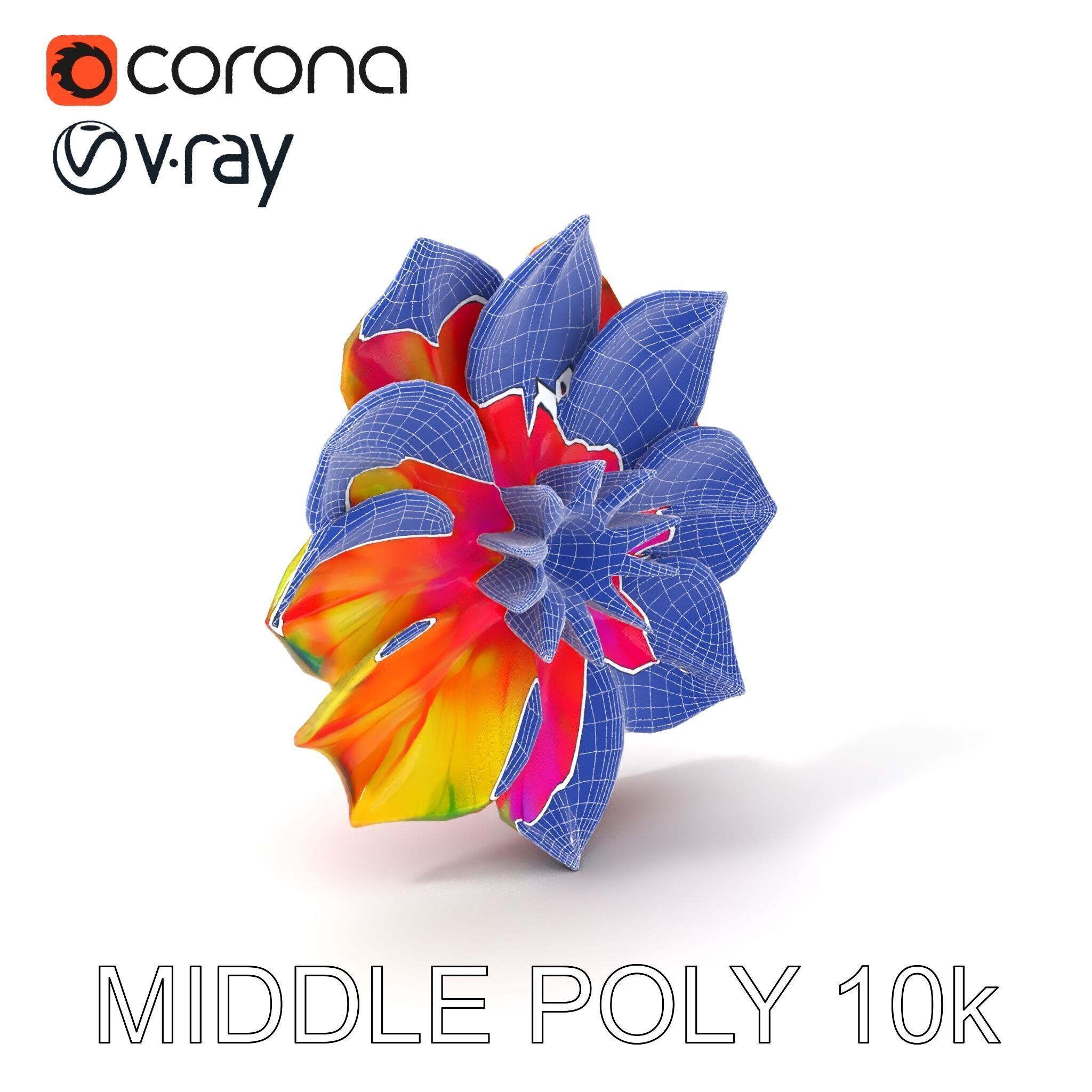 Vibrant Flower Model Pack for D Rendering and Game Design Low-poly 3D model_22