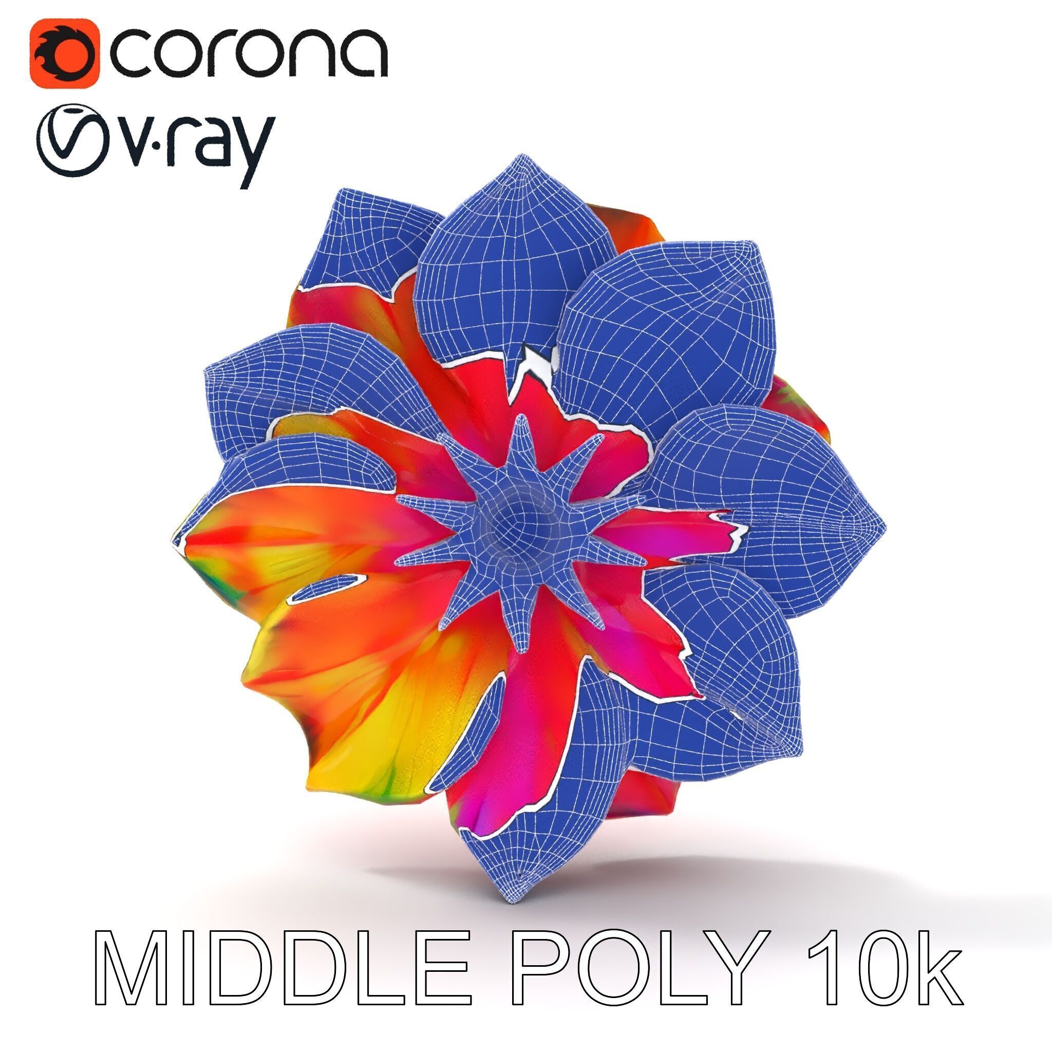 Vibrant Flower Model Pack for D Rendering and Game Design Low-poly 3D model_19